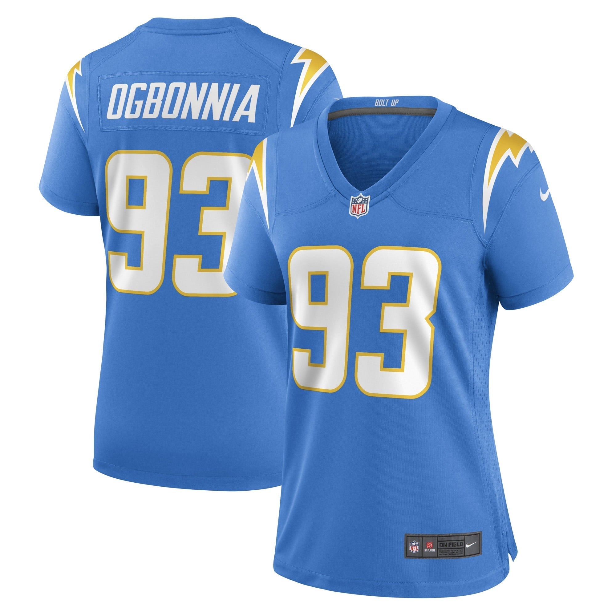 Women s Nike Otito Ogbonnia Powder Blue Los Angeles Chargers Game Player Jersey
