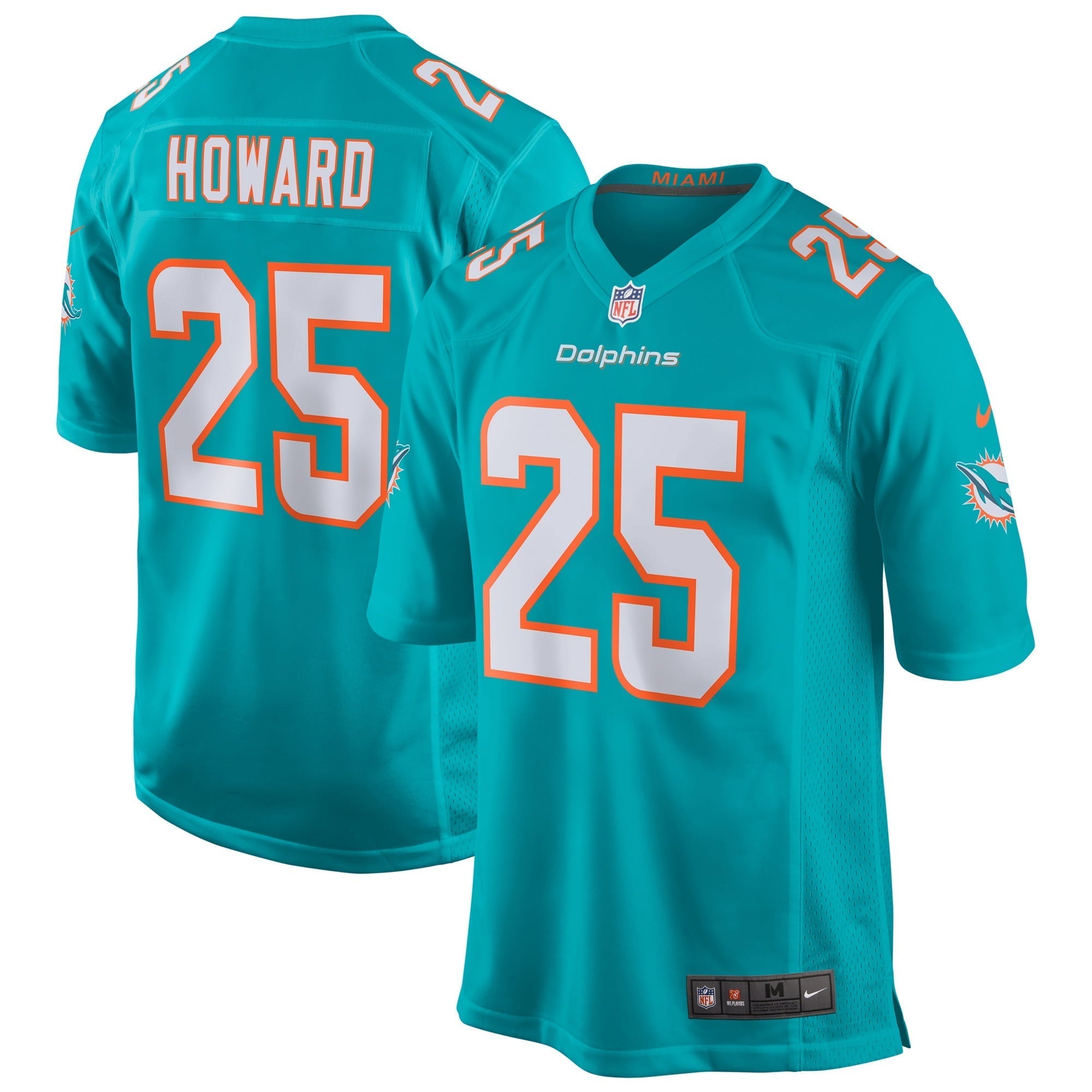 Men s Nike Xavien Howard Aqua Miami Dolphins Game Jersey