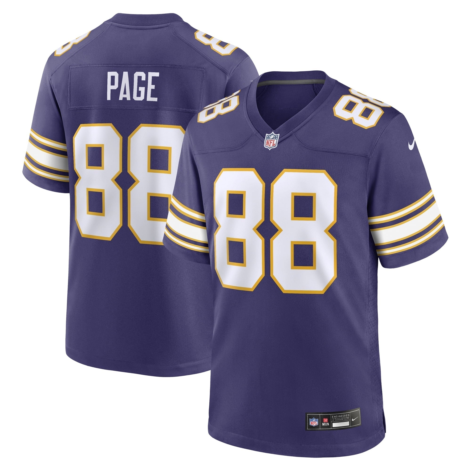 Men s Nike Alan Page Purple Minnesota Vikings Classic Retired Player Jersey