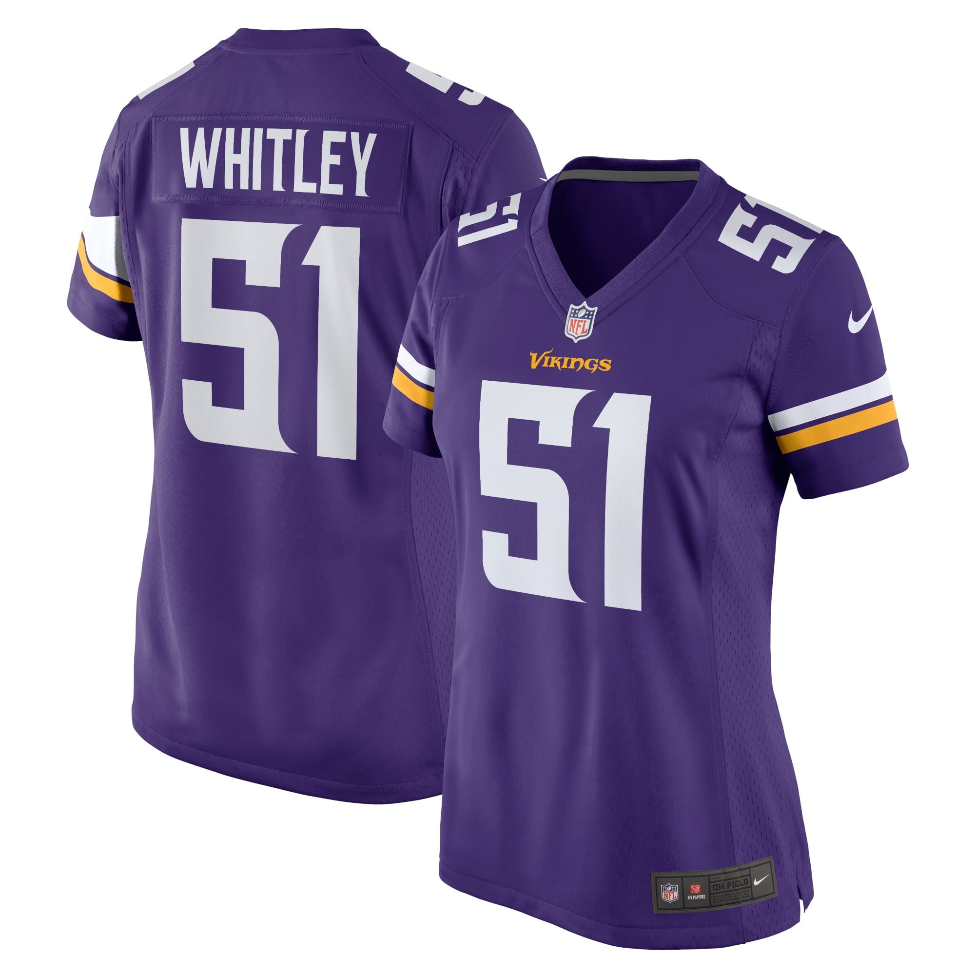 Women s Nike Benton Whitley Purple Minnesota Vikings Home Game Player Jersey