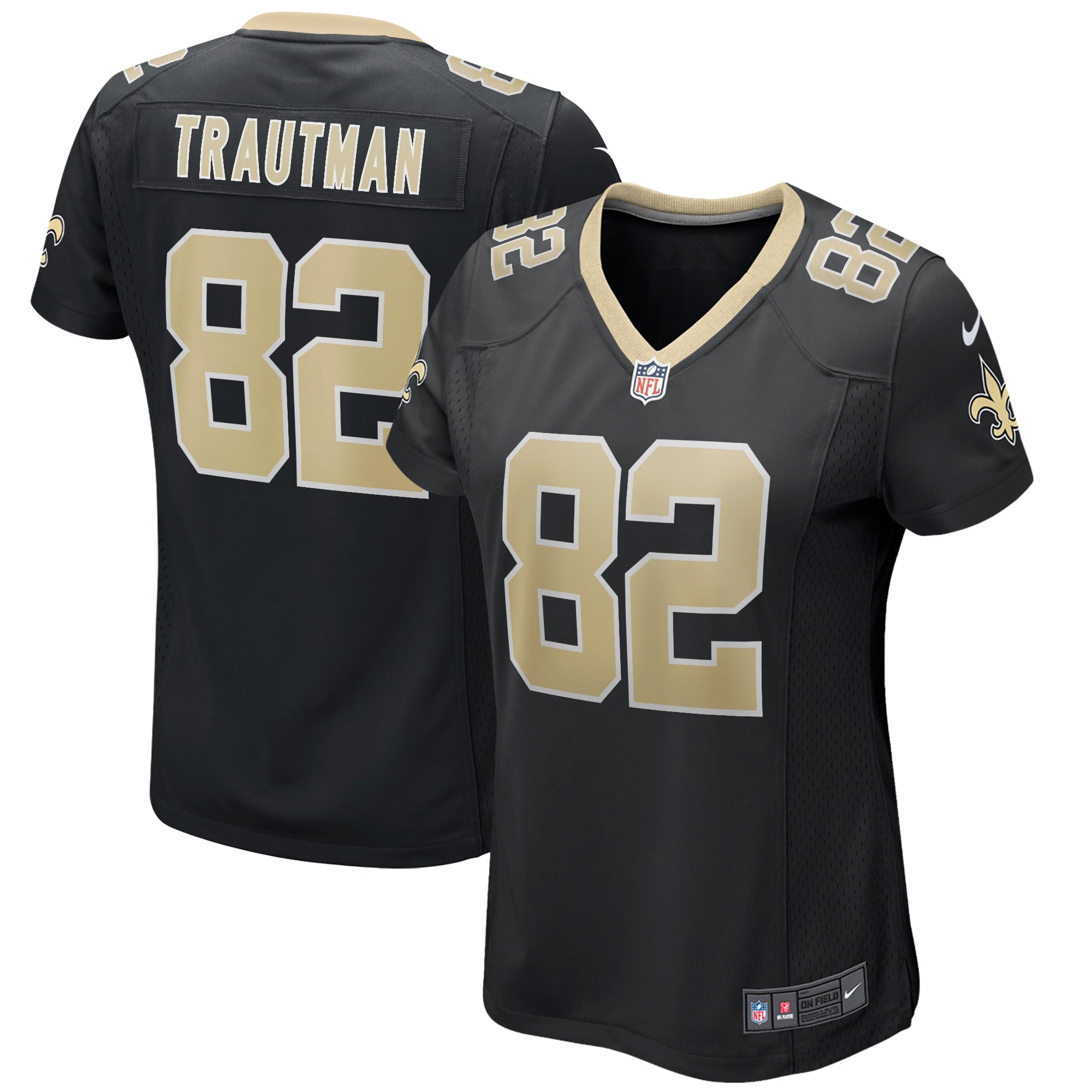 Women s Nike Adam Trautman Black New Orleans Saints Game Jersey