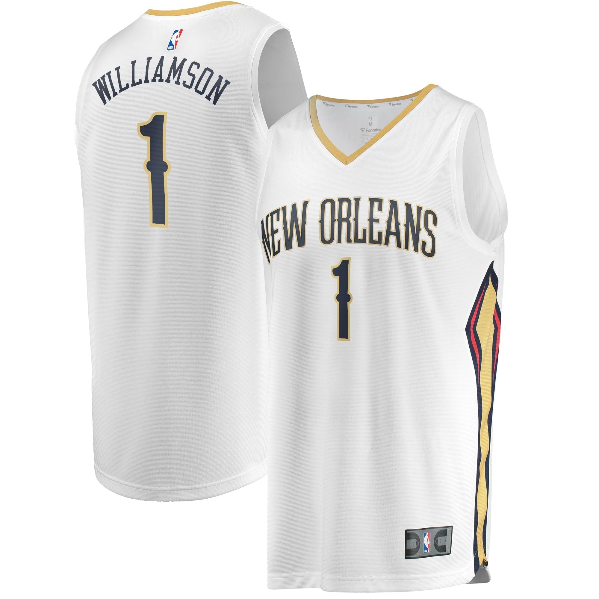 Men's Fanatics Branded Zion Williamson White New Orleans Pelicans Replica Fast Break Jersey - Association Edition