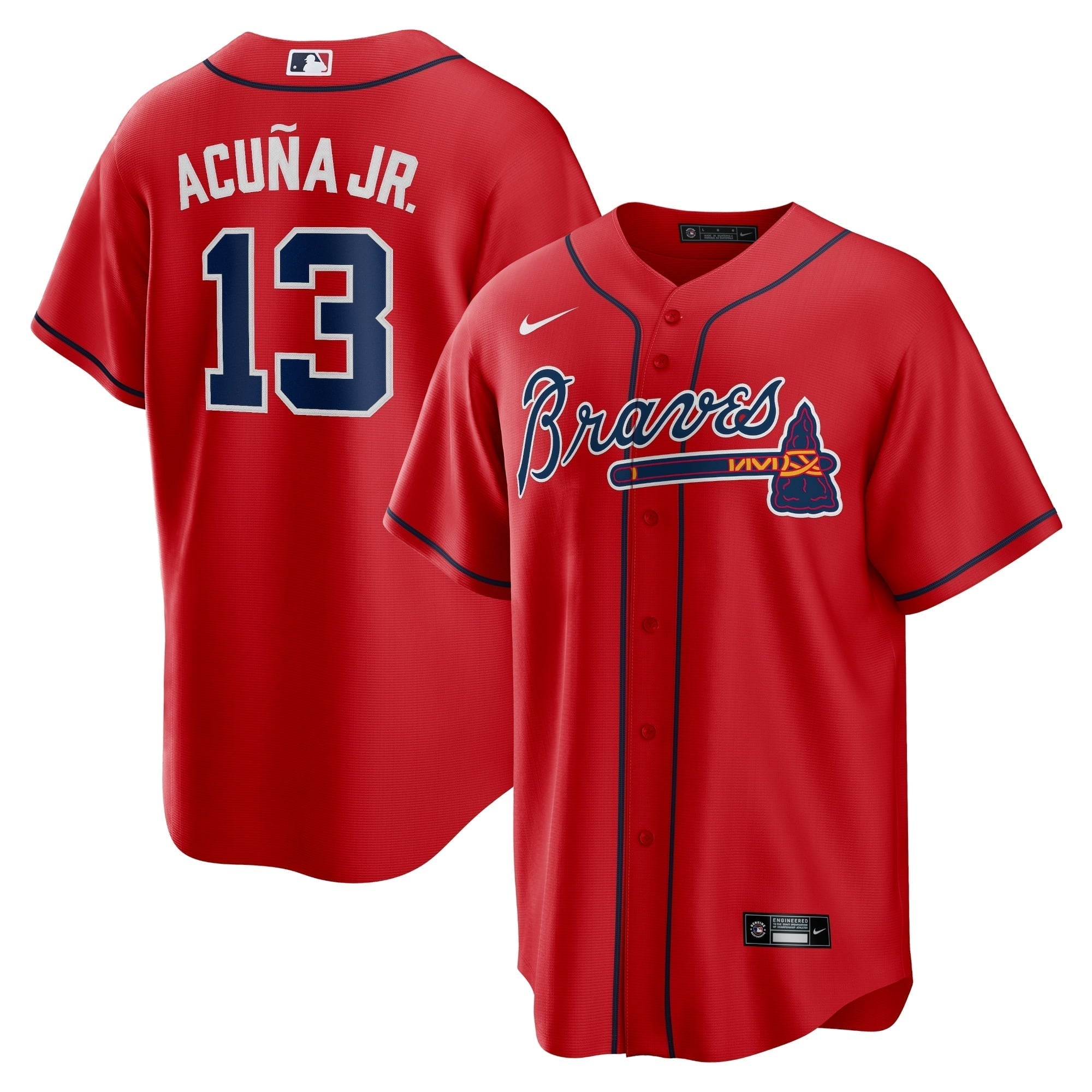 Men's Nike Ronald Acuna Jr. Red Atlanta Braves Alternate Replica Player Name Jersey