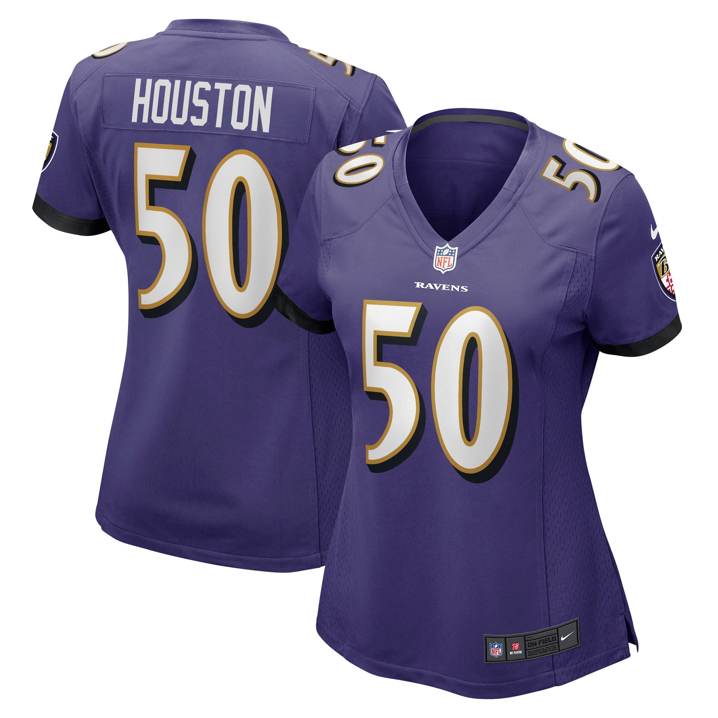 Women s Nike Justin Houston Purple Baltimore Ravens Game Jersey