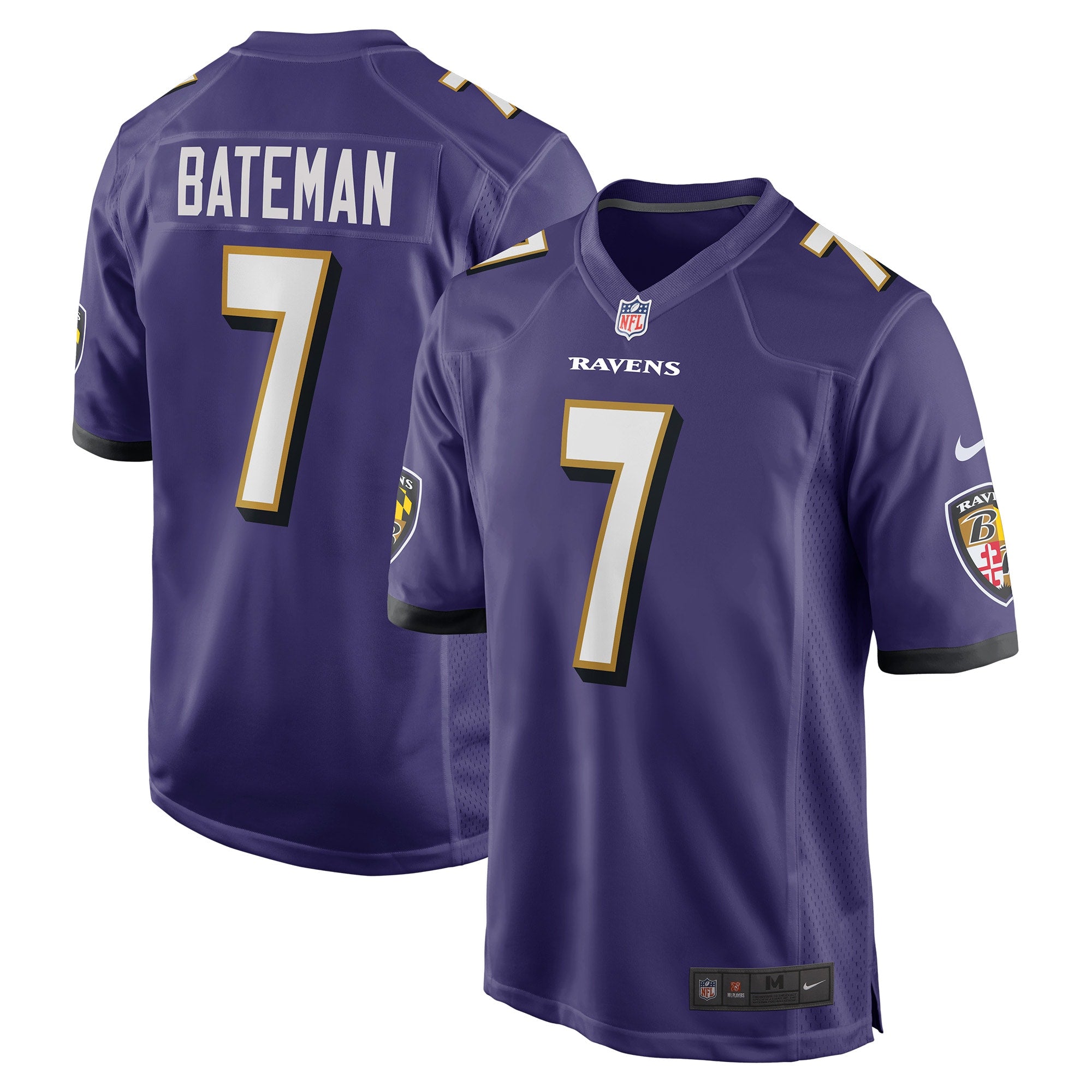 Rashod Bateman Baltimore Ravens Nike Game Player Jersey   Purple