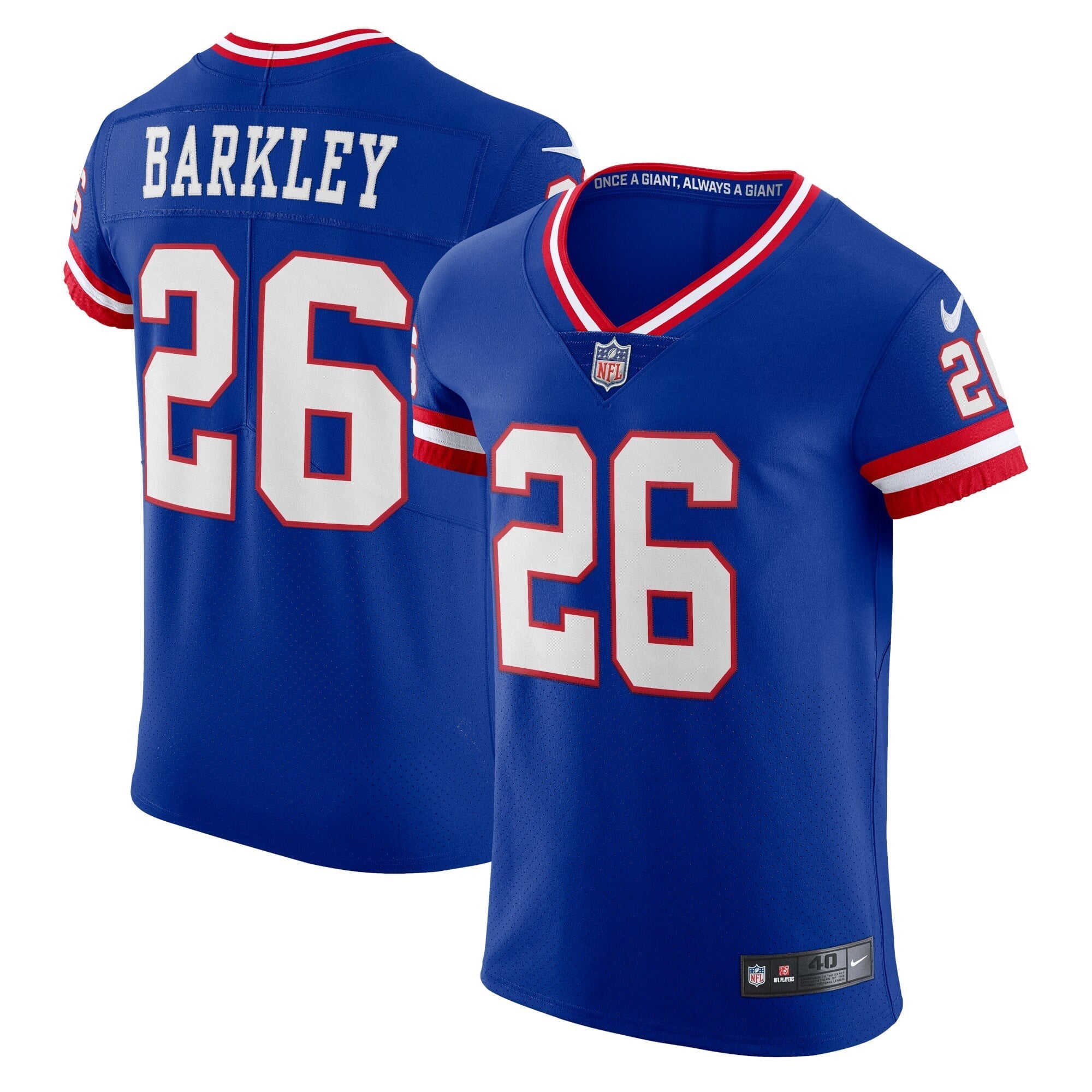 Men s Nike Saquon Barkley Royal New York Giants Classic Vapor Elite Player Jersey