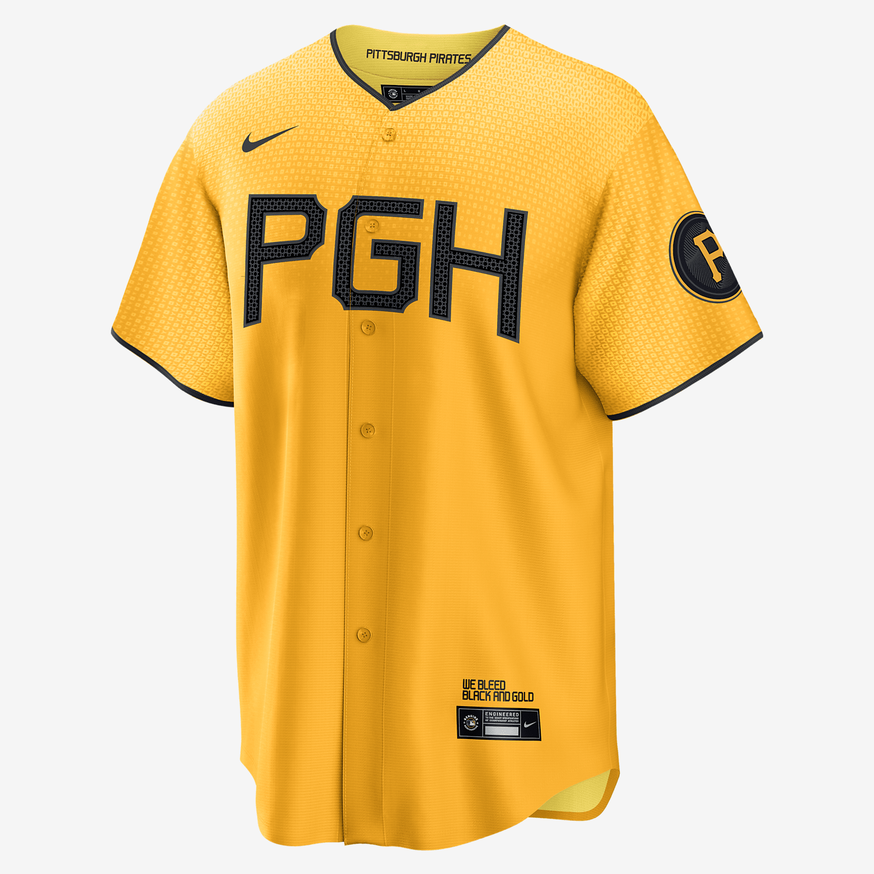 MLB Pittsburgh Pirates City Connect (Ke'Bryan Hayes) Men's Replica Baseball Jersey - Sundown/Black