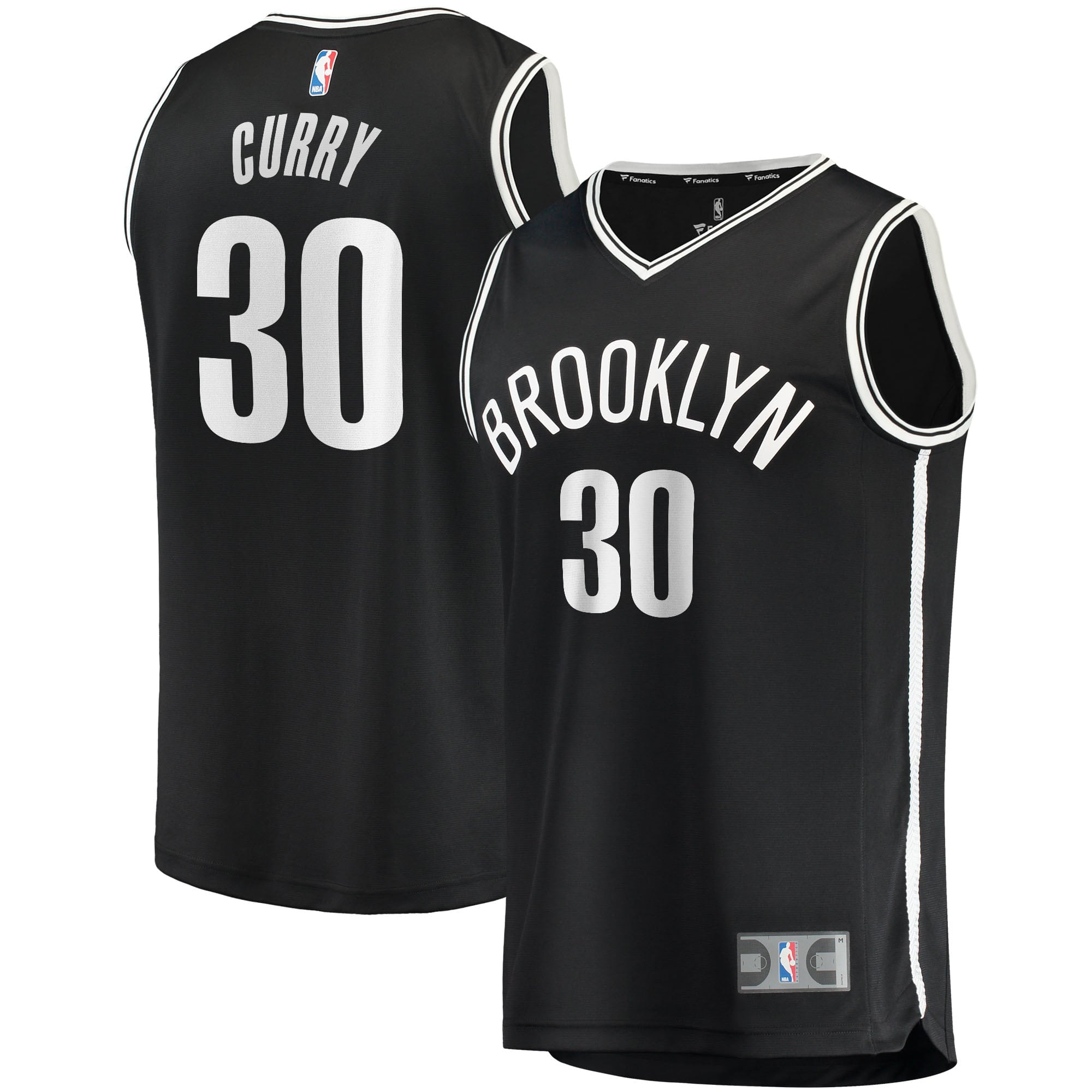 Men's Fanatics Branded Seth Curry Black Brooklyn Nets 2021/22 Fast Break Replica Jersey - Icon Edition