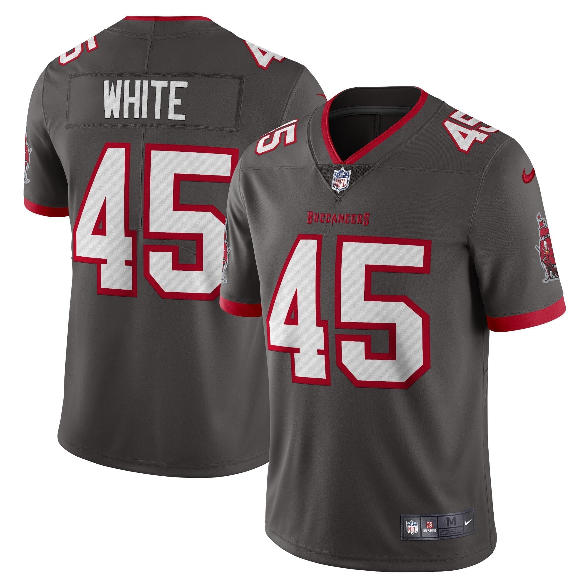 Men s Nike Devin White Pewter Tampa Bay Buccaneers Vapor Limited Jersey