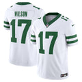 Men s Nike Garrett Wilson White New York Jets Legacy Vapor F.U.S.E. Limited Jersey