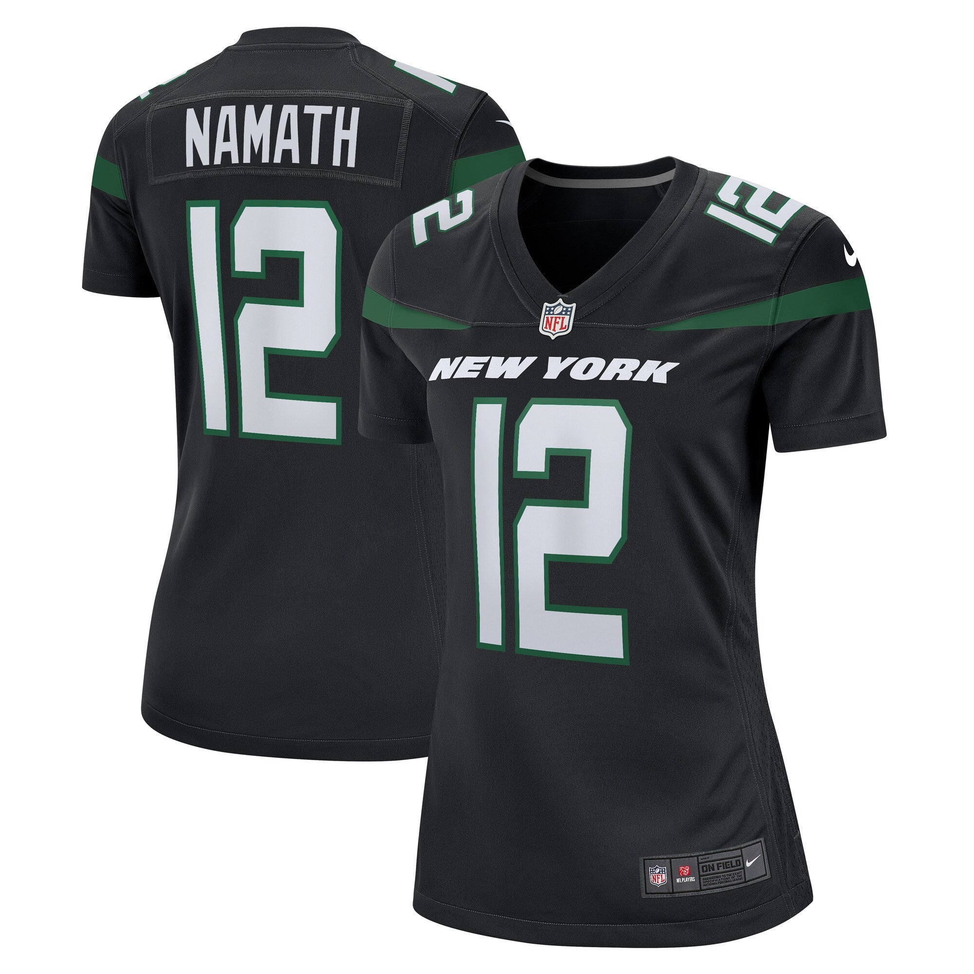 Joe Namath New York Jets Nike Women s Retired Player Jersey   Black