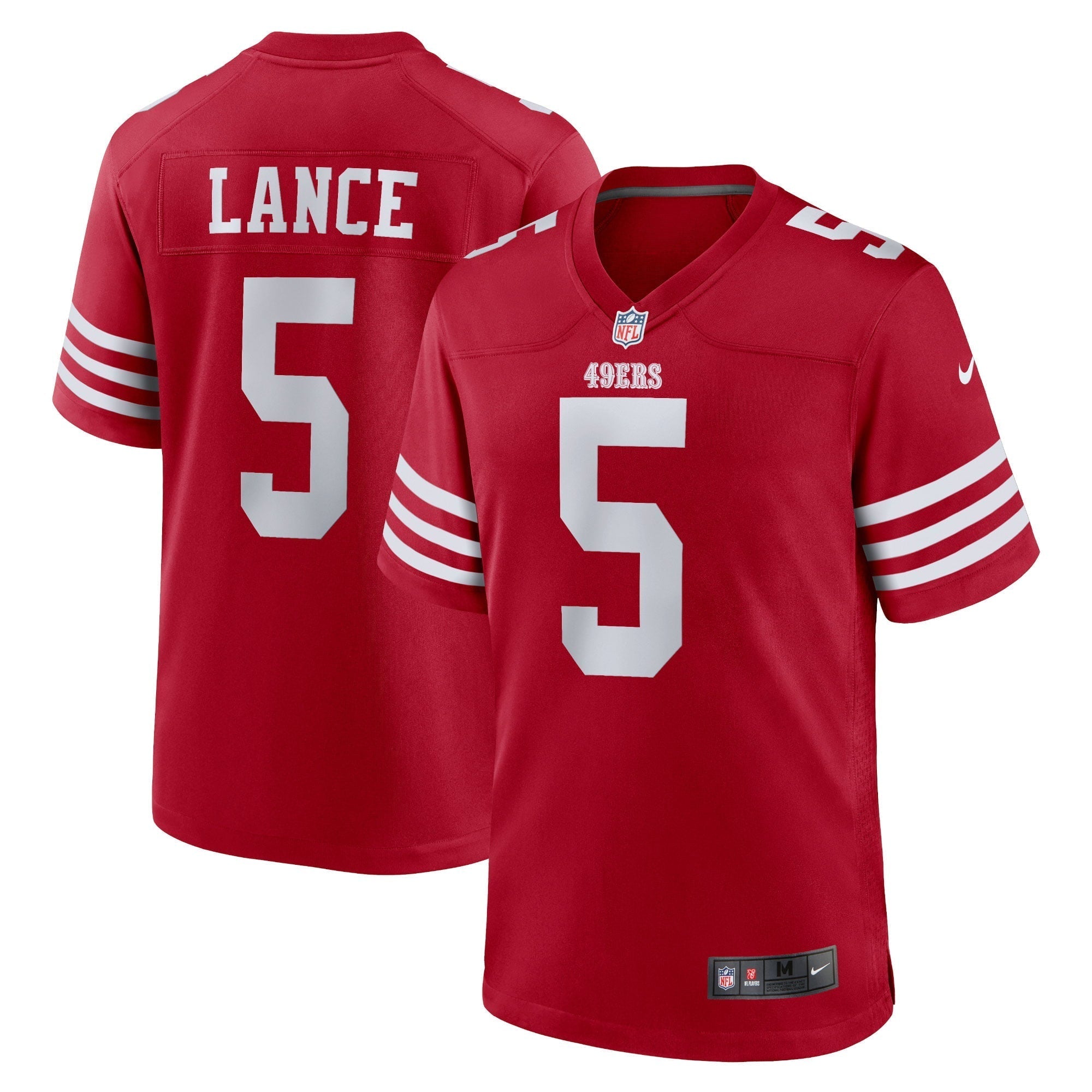 Men s Nike Trey Lance Scarlet San Francisco 49ers Team Game Jersey