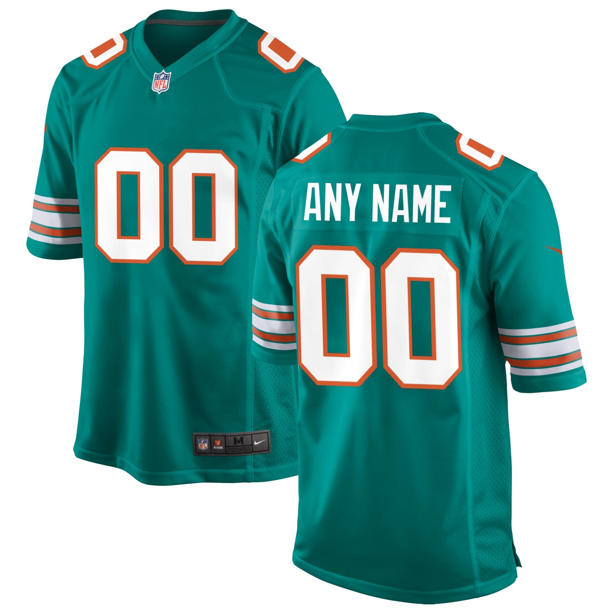 Miami Dolphins Nike Alternate Custom Game Jersey   Aqua