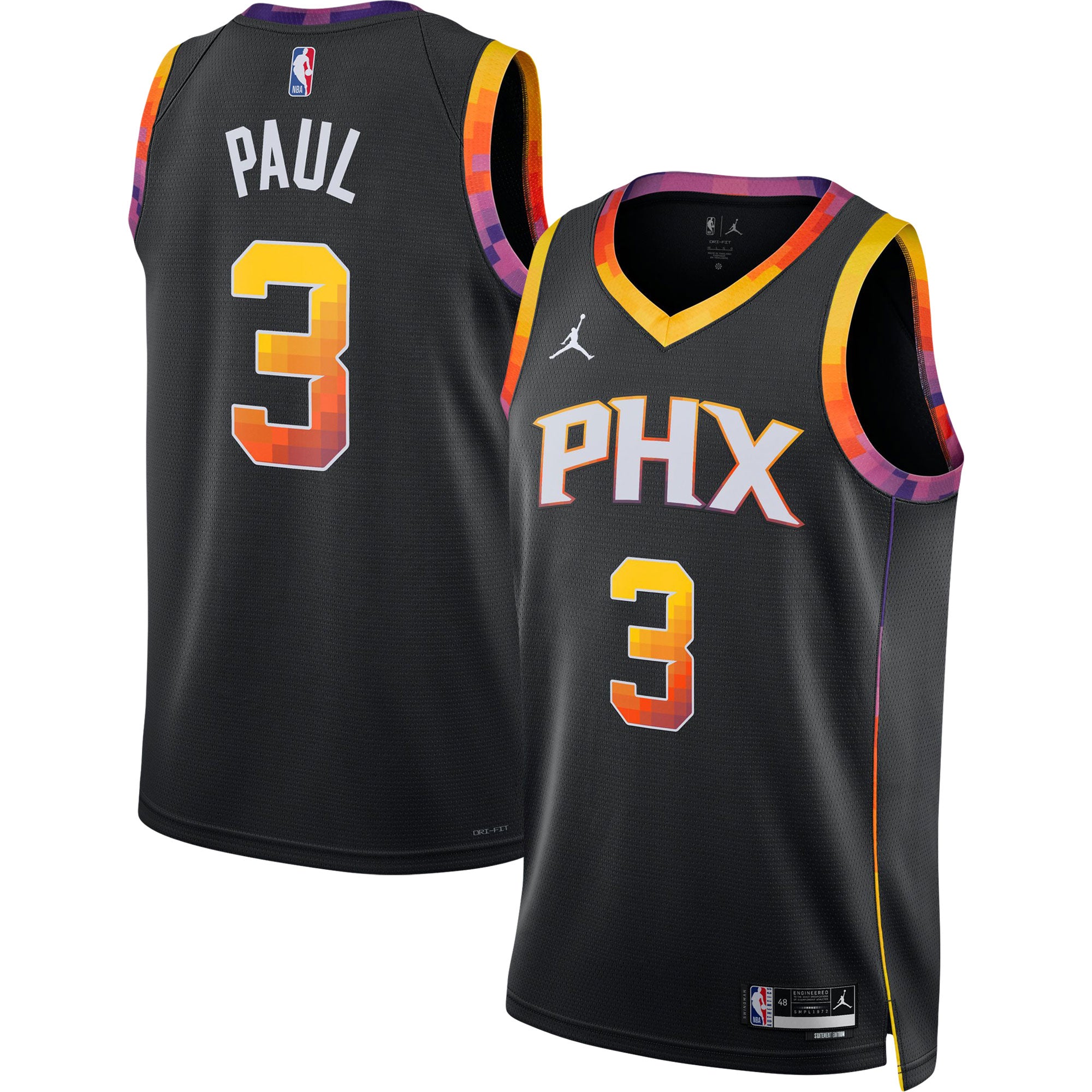 Chris Paul Phoenix Suns Jordans Brand Unisex Swingman Jersey - Statement Edition - Black