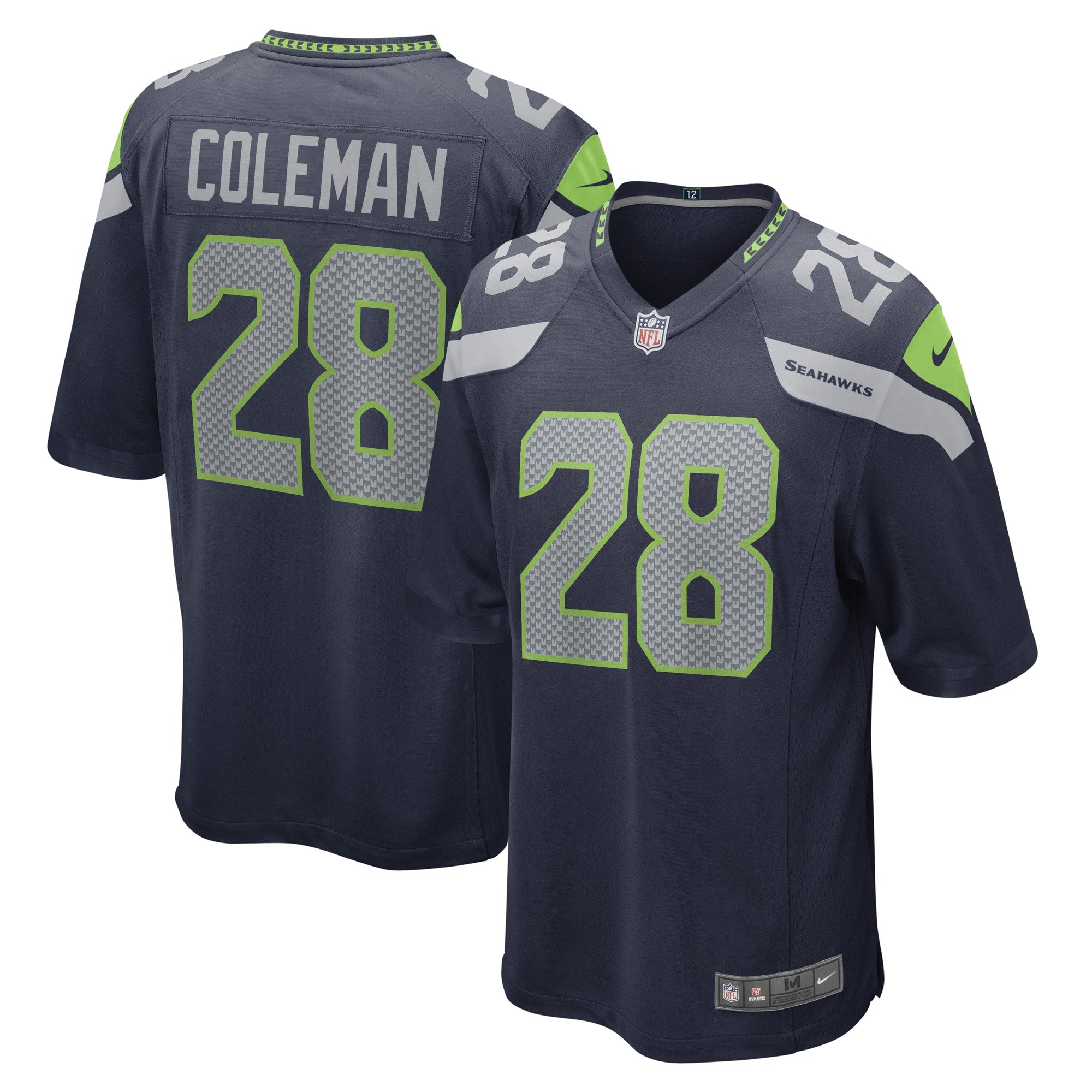 Justin Coleman Seattle Seahawks Nike Game Player Jersey College Navy