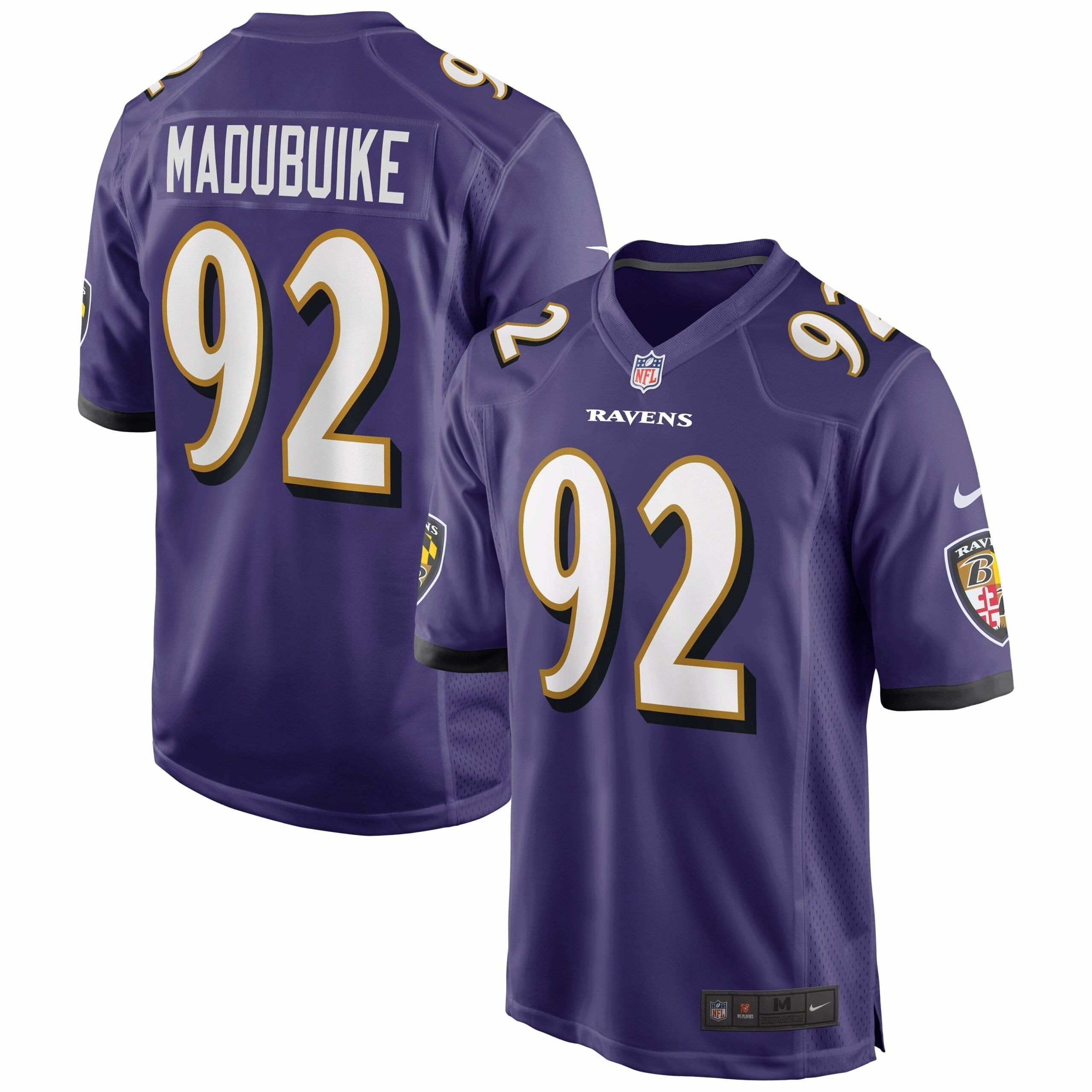 Men s Nike Justin Madubuike Purple Baltimore Ravens Game Player Jersey