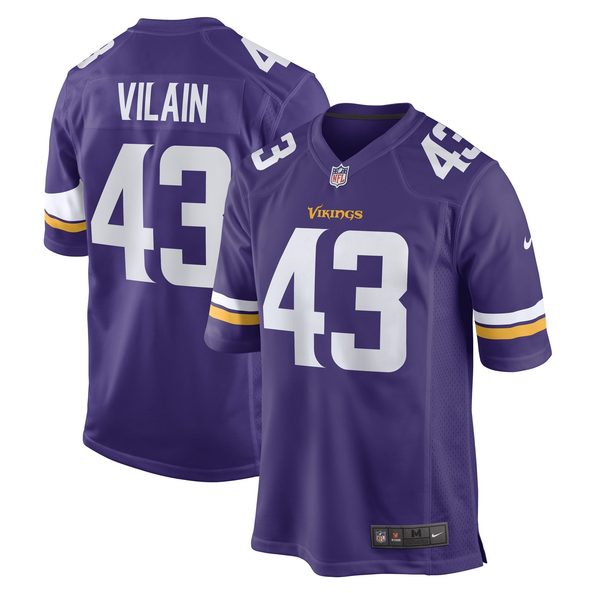 Men s Nike Luiji Vilain Purple Minnesota Vikings Game Player Jersey