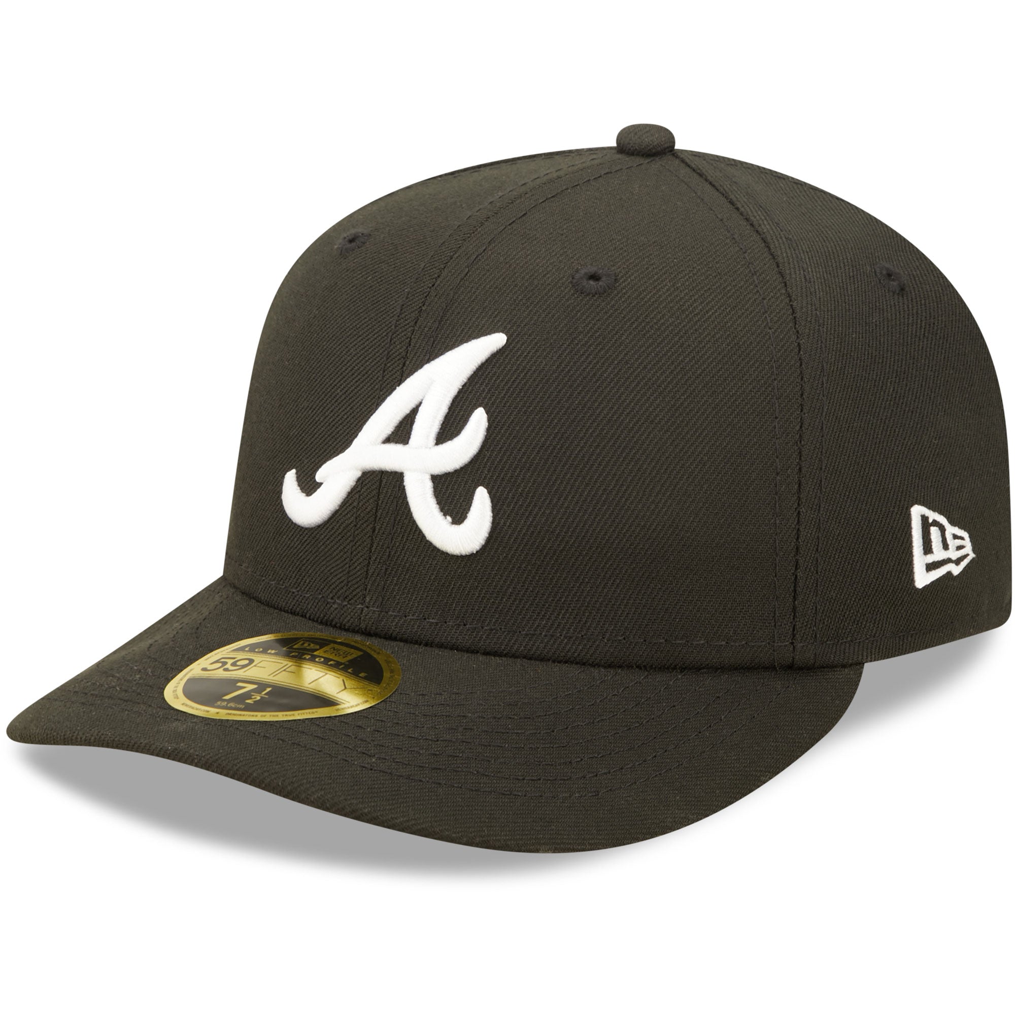 Atlanta Braves New Era Black & White Low Profile 59FIFTY Fitted Hat