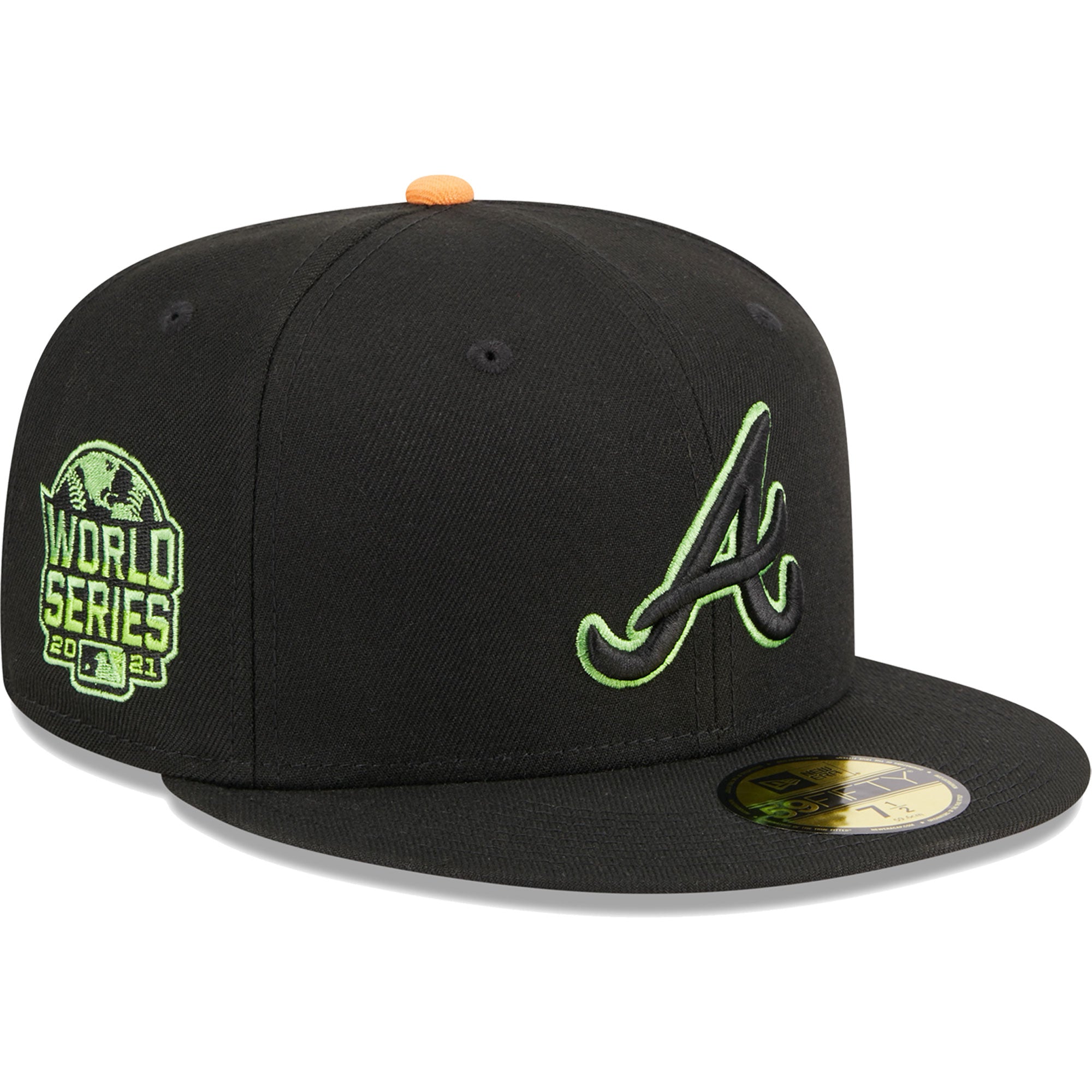 Atlanta Braves New Era Pastel Undervisor 59FIFTY Fitted Hat - Black