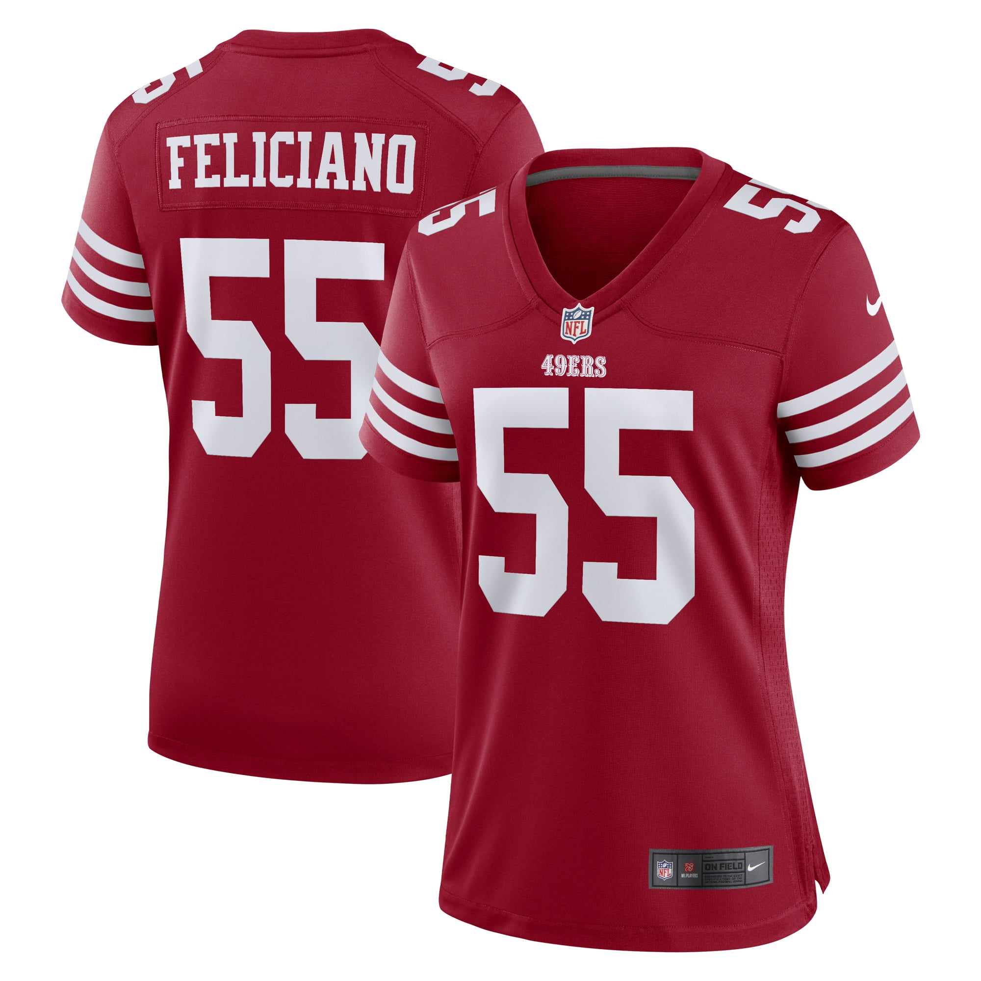 Women s Nike Jon Feliciano Scarlet San Francisco 49ers Game Player Jersey