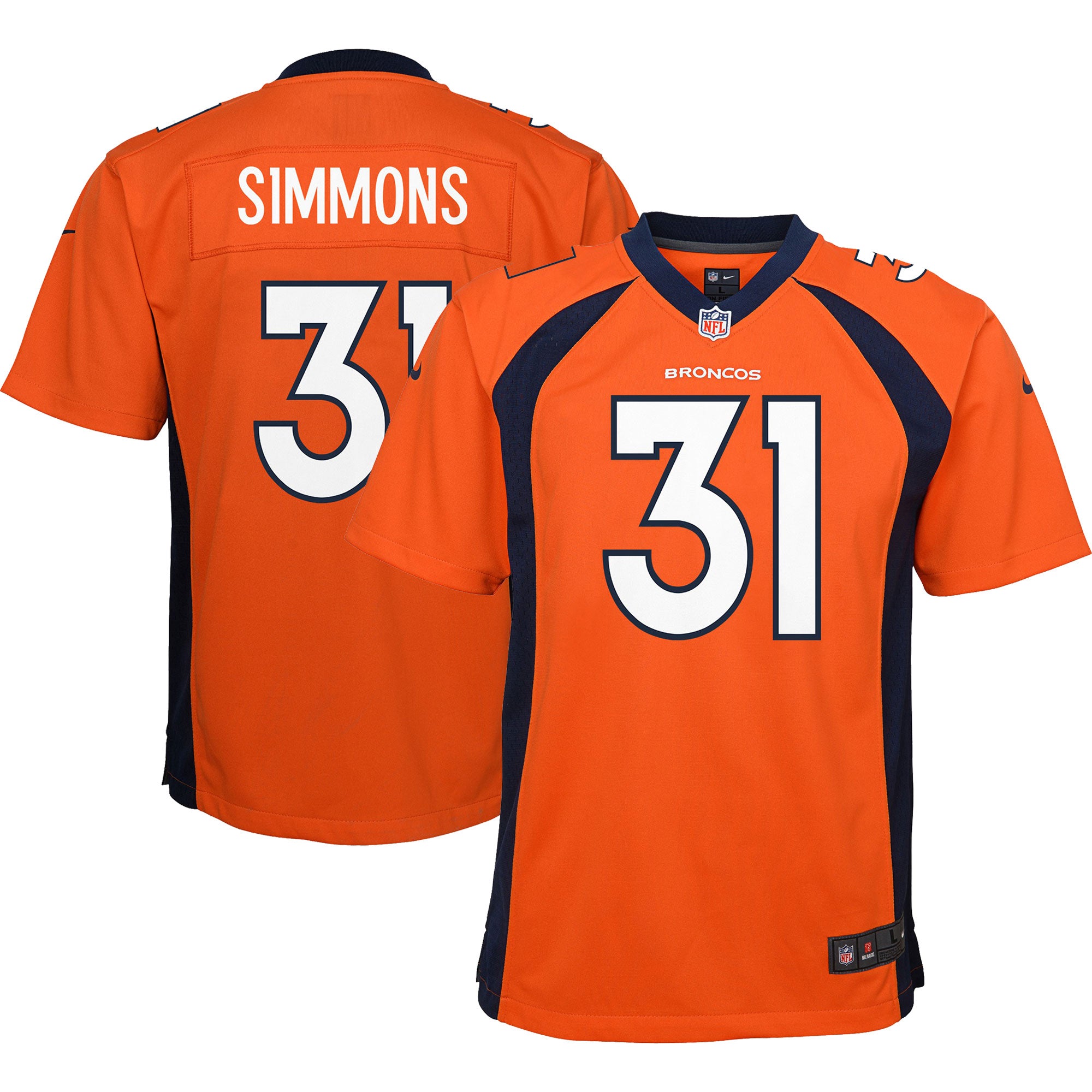 Justin Simmons Denver Broncos Nike Youth Game Jersey   Orange