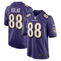 Men s Nike Charlie Kolar Purple Baltimore Ravens Player Game Jersey
