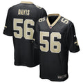 Men s Nike Demario Davis Black New Orleans Saints Game Jersey