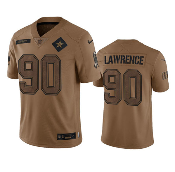 Men s Dallas Cowboys DeMarcus Lawrence 2023 Brown Salute To Service Limited Stitched Jersey