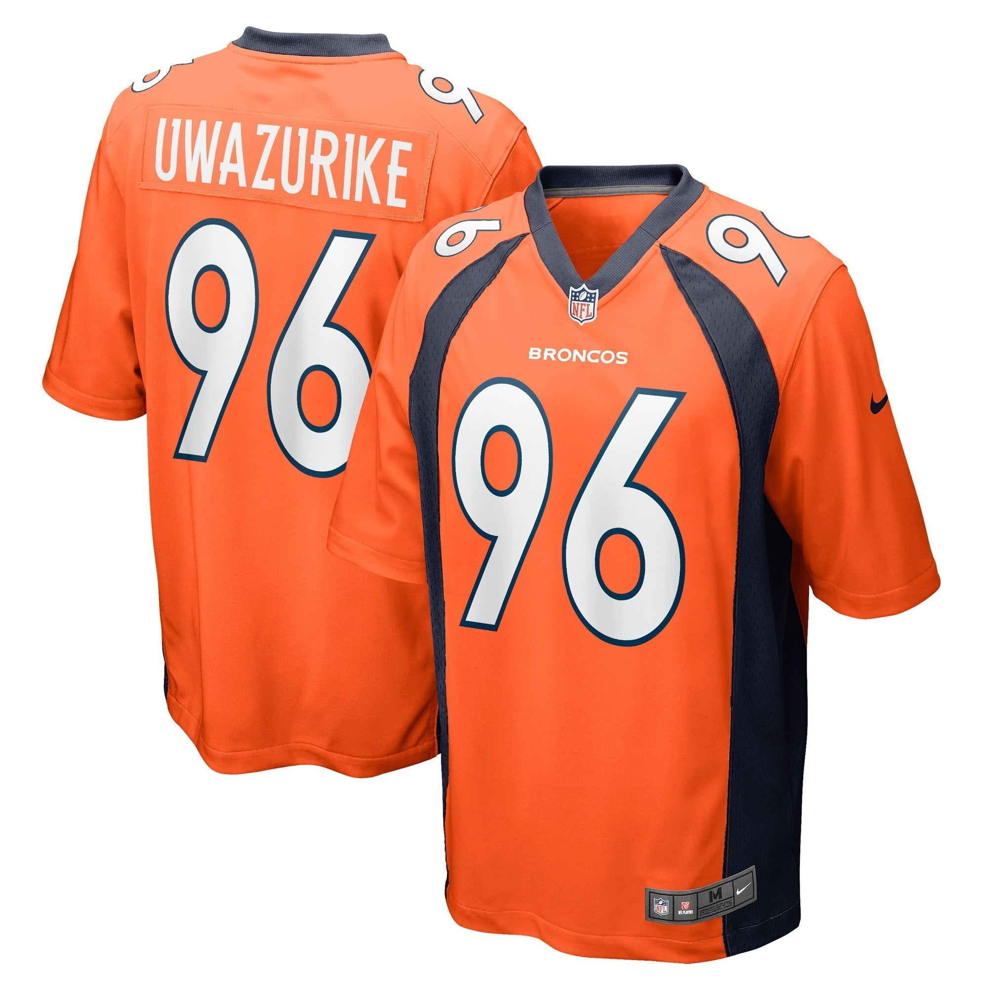 Men s Nike Eyioma Uwazurike Orange Denver Broncos Game Player Jersey