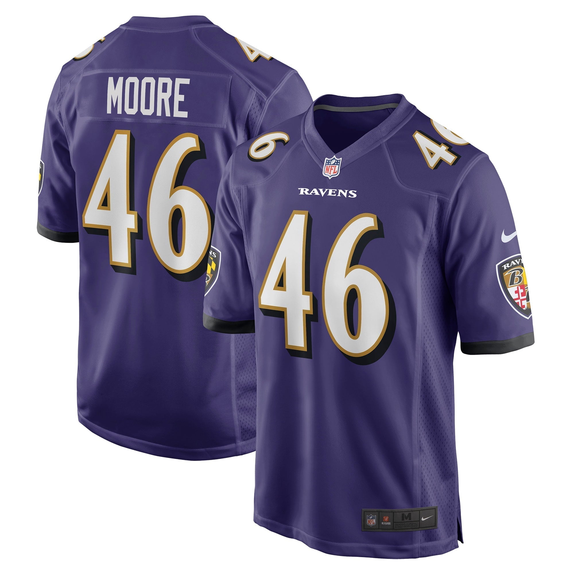 Men s Nike Nick Moore Purple Baltimore Ravens Game Jersey