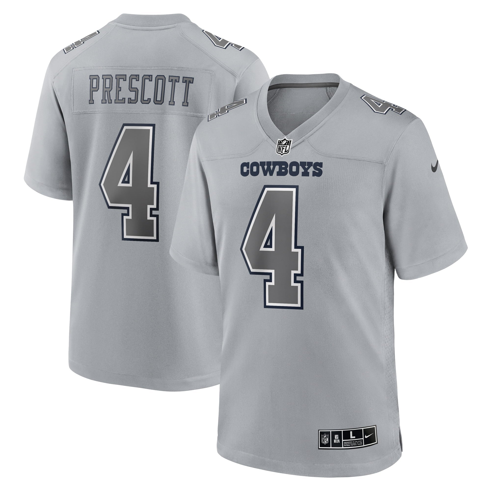 Men s Nike Dak Prescott Gray Dallas Cowboys Atmosphere Fashion Game Jersey