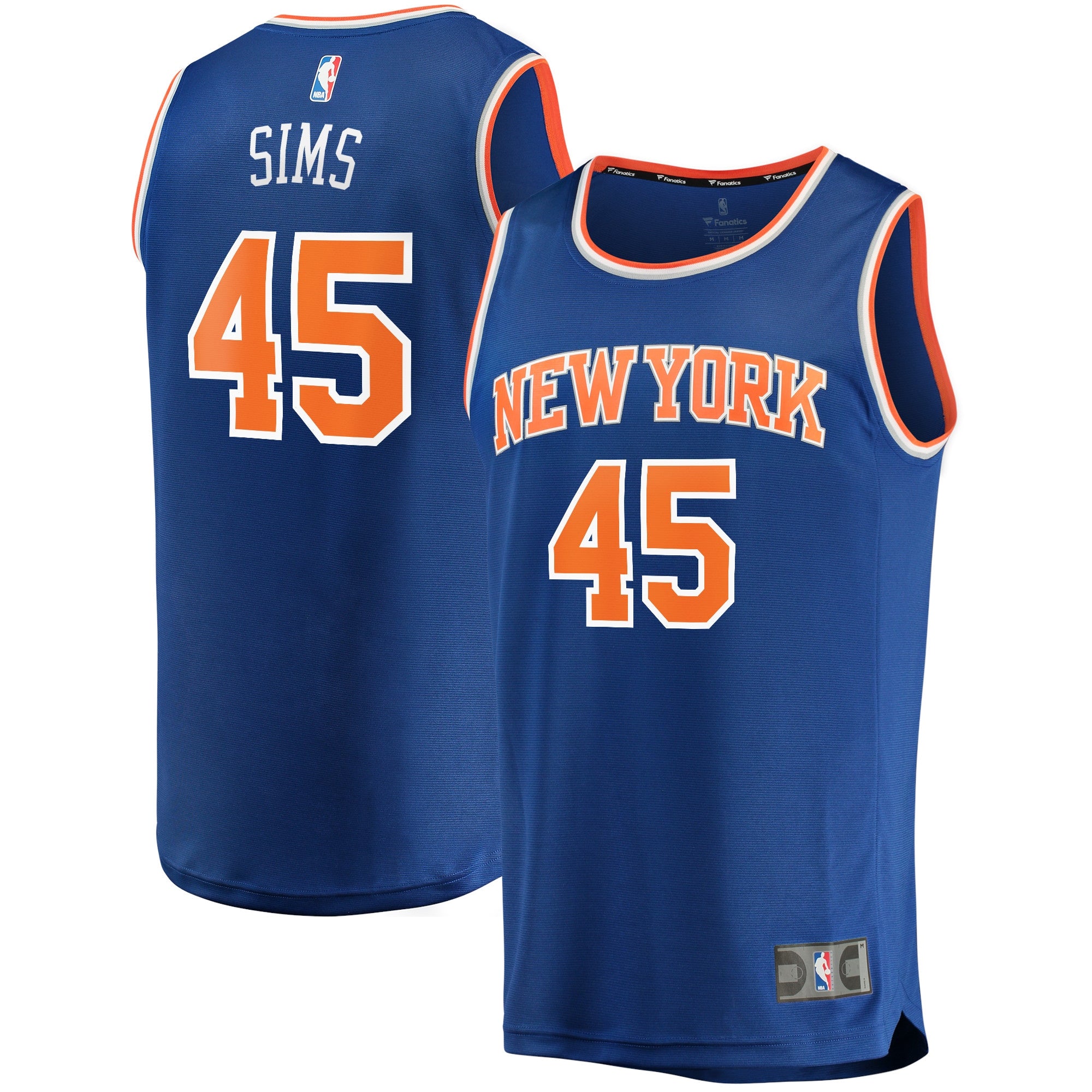 Jericho Sims New York Knicks Fanatics Branded 2021/22 Fast Break Replica Jersey - Icon Edition - Blue