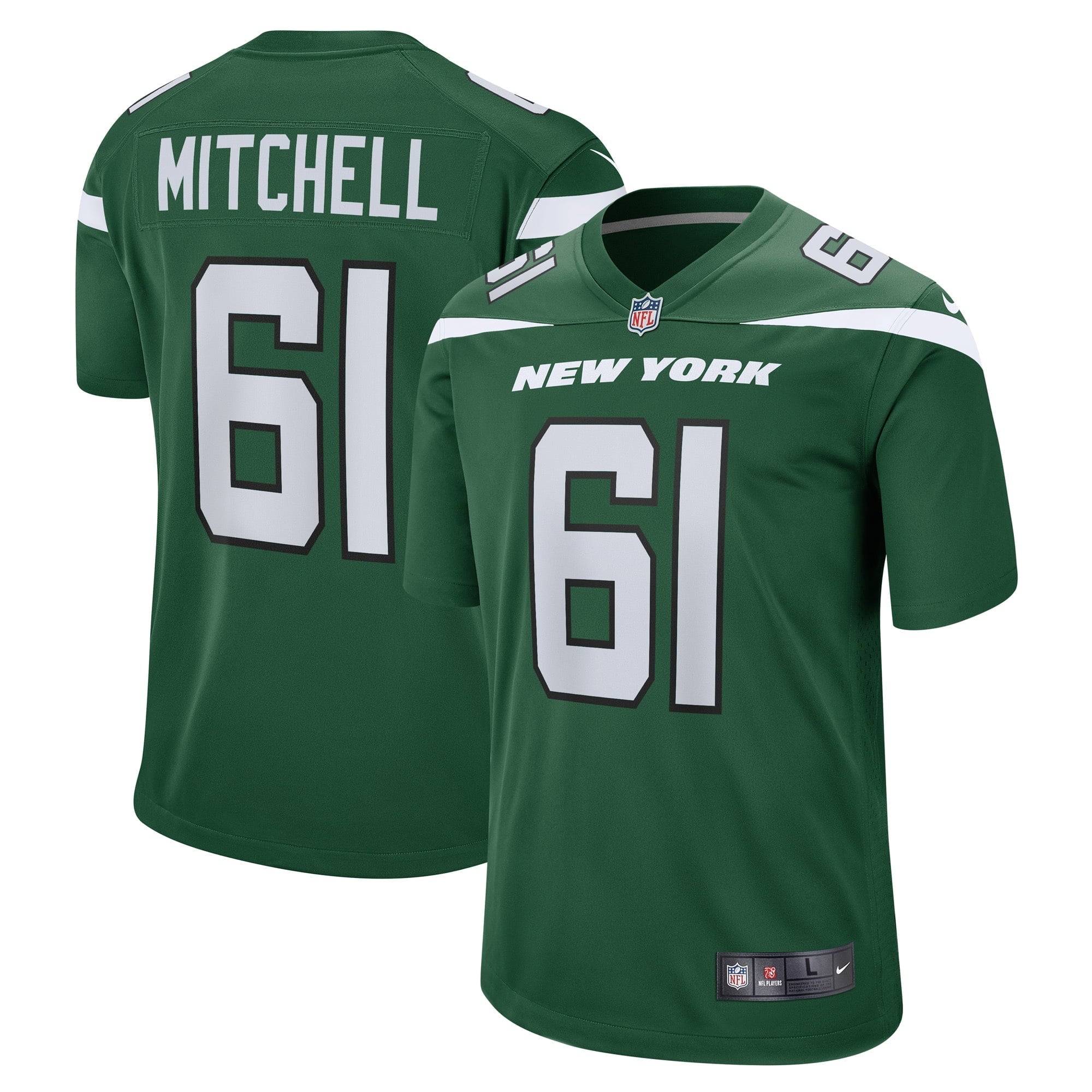Men s Nike Max Mitchell Gotham Green New York Jets Game Player Jersey