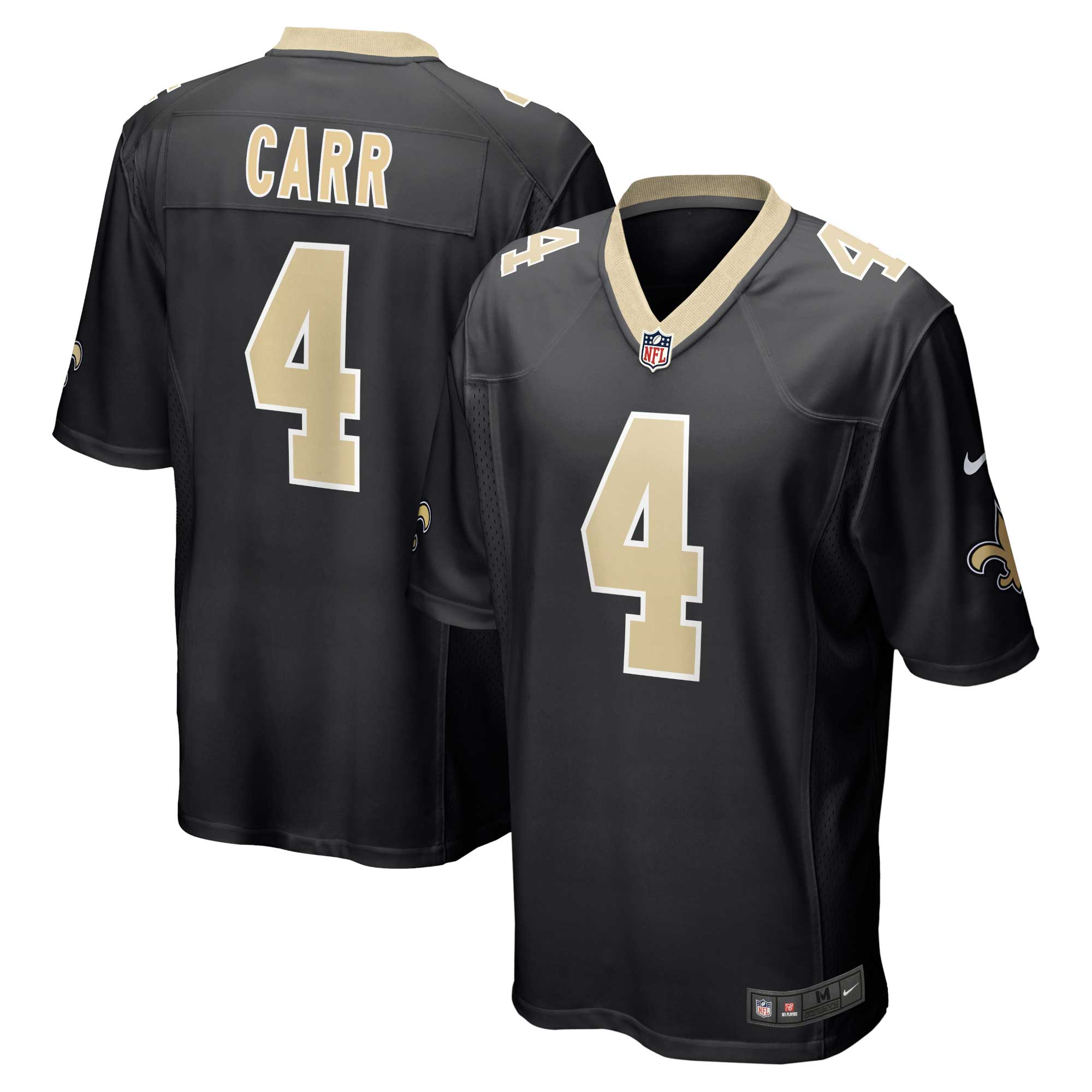 Derek Carr New Orleans Saints Nike Game Jersey   Black