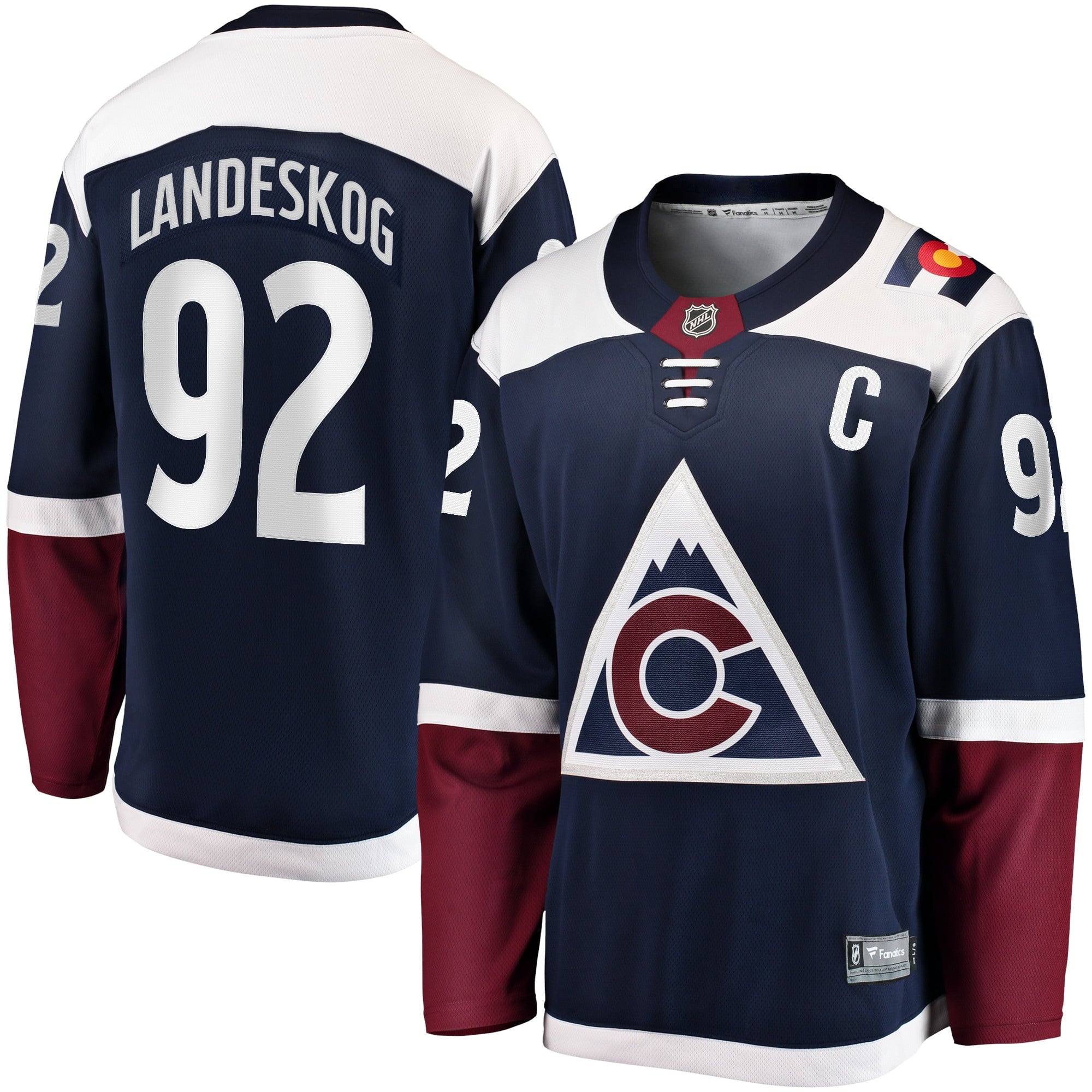 Men's Fanatics Branded Gabriel Landeskog Navy Colorado Avalanche Premier Breakaway Player Jersey