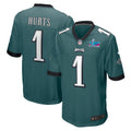 Men s Nike Jalen Hurts Midnight Green Philadelphia Eagles Super Bowl LVII Patch Game Jersey