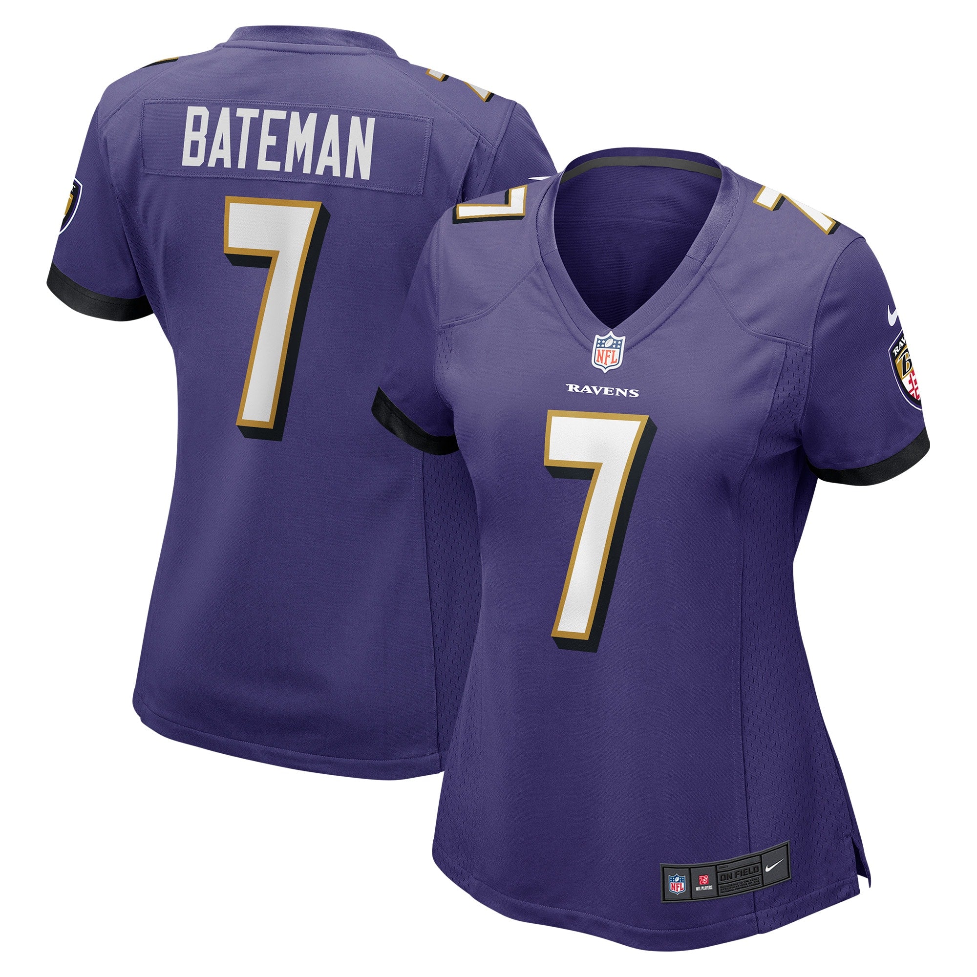 Rashod Bateman Baltimore Ravens Nike Women s Game Jersey   Purple