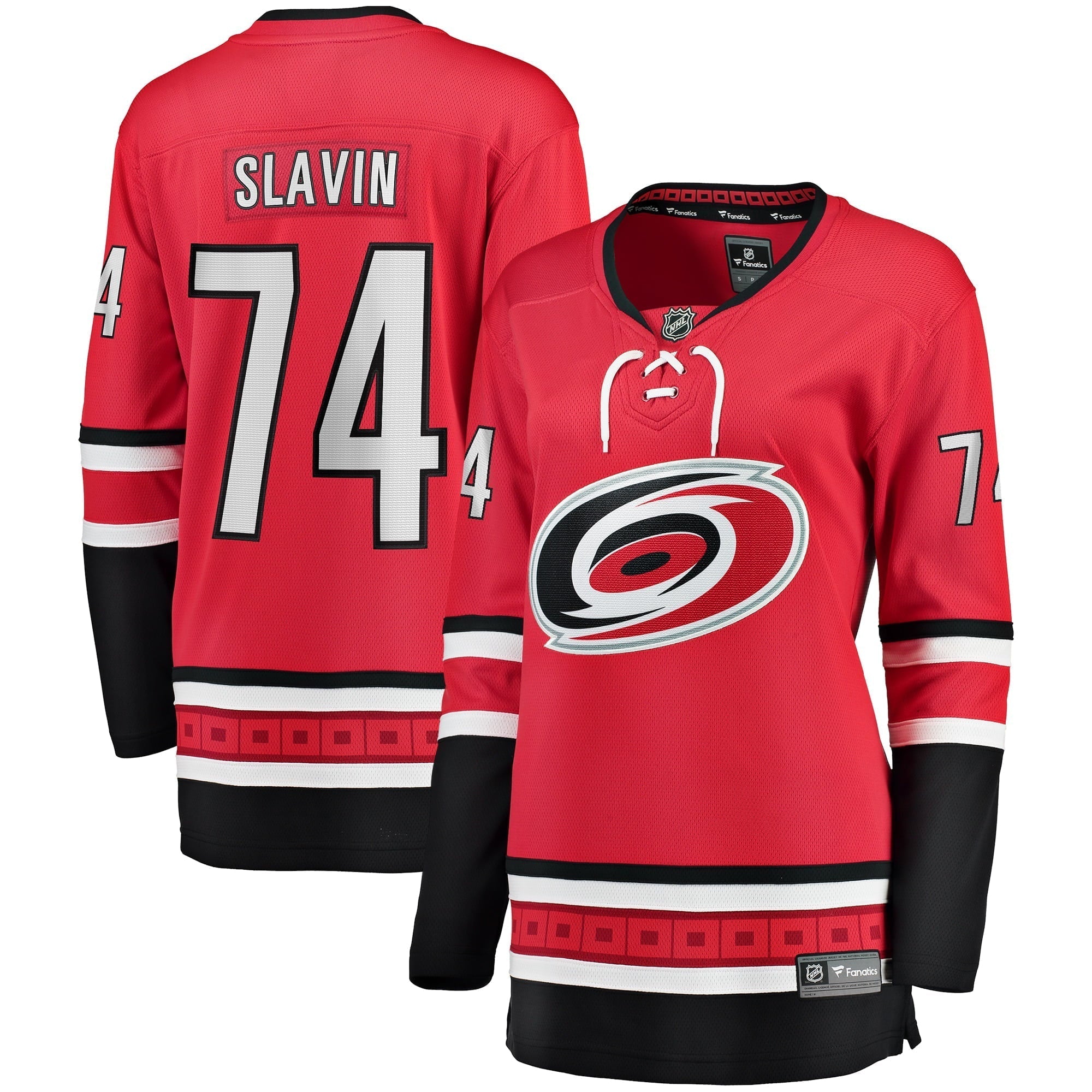 Women's Fanatics Branded Jaccob Slavin Red Carolina Hurricanes Home Breakaway Player Jersey