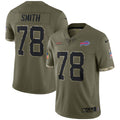 Bruce Smith Buffalo Bills 2022 Salute To Service Retired Player Limited Jersey   Olive