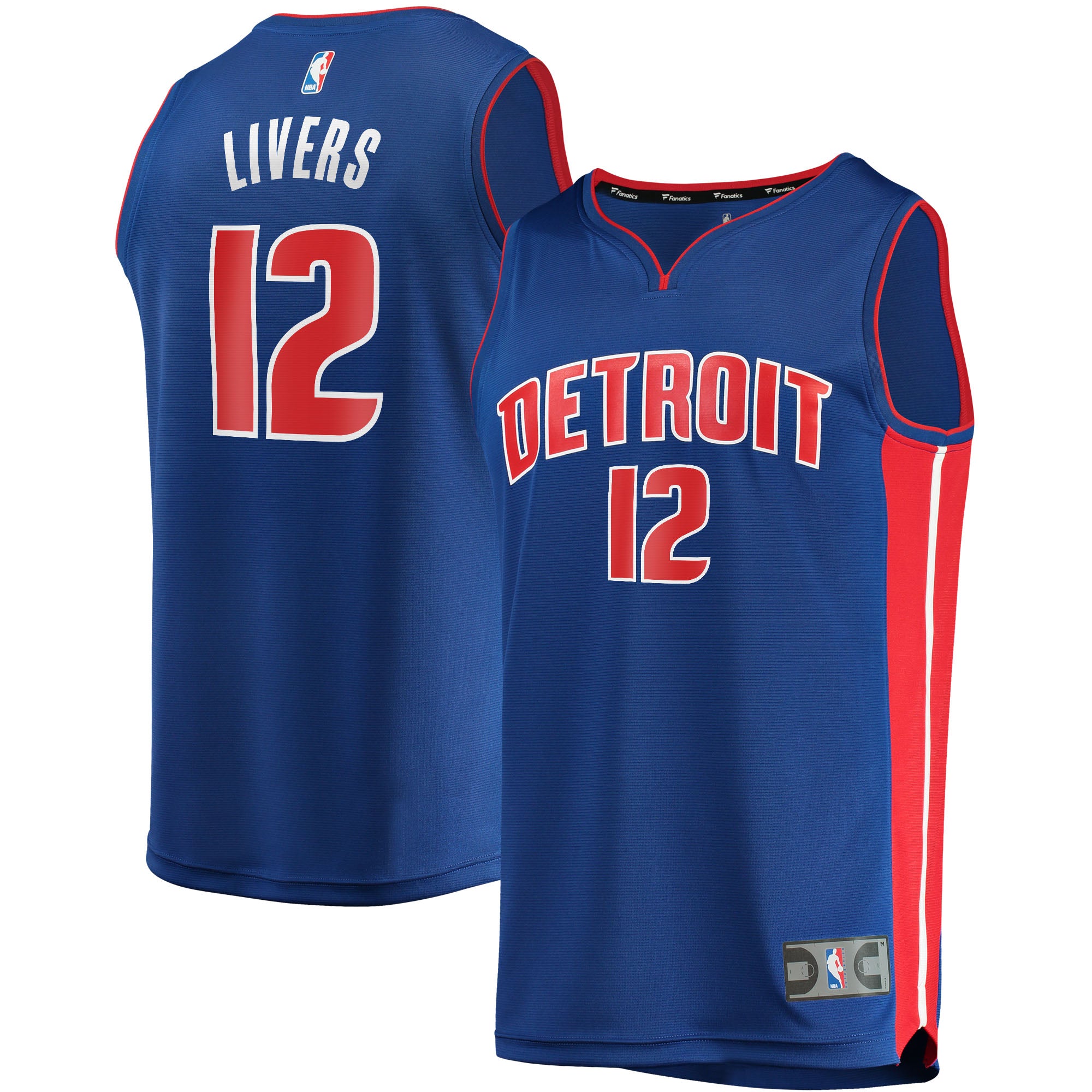Isaiah Livers Detroit Pistons Fanatics Branded 2021/22 Fast Break Replica Jersey - Icon Edition - Blue