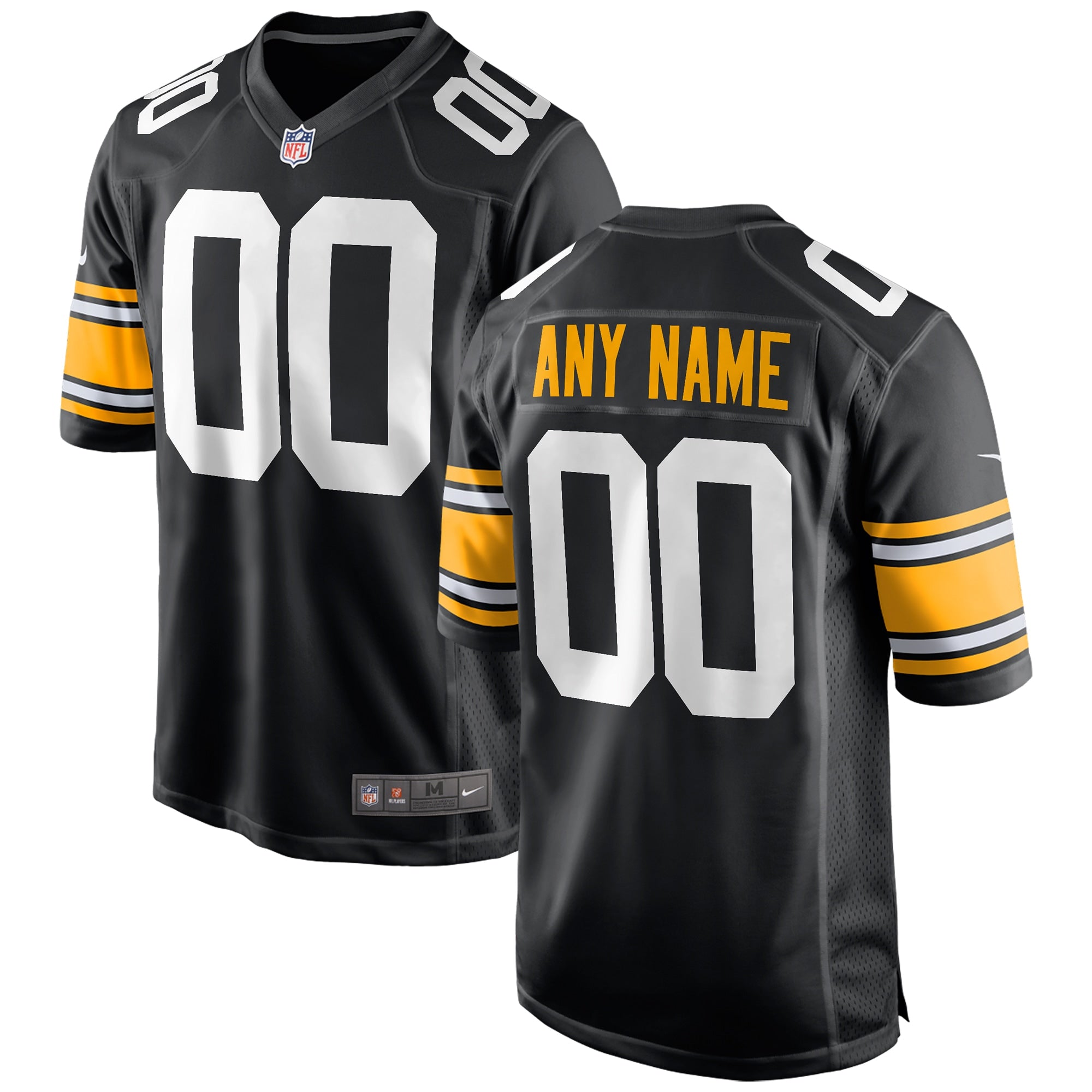 Pittsburgh Steelers Nike Alternate Custom Game Jersey   Black