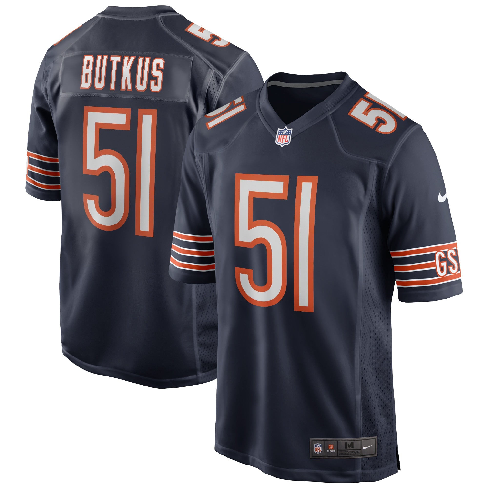 Dick Butkus Chicago Bears Nike Game Retired Player Jersey   Navy