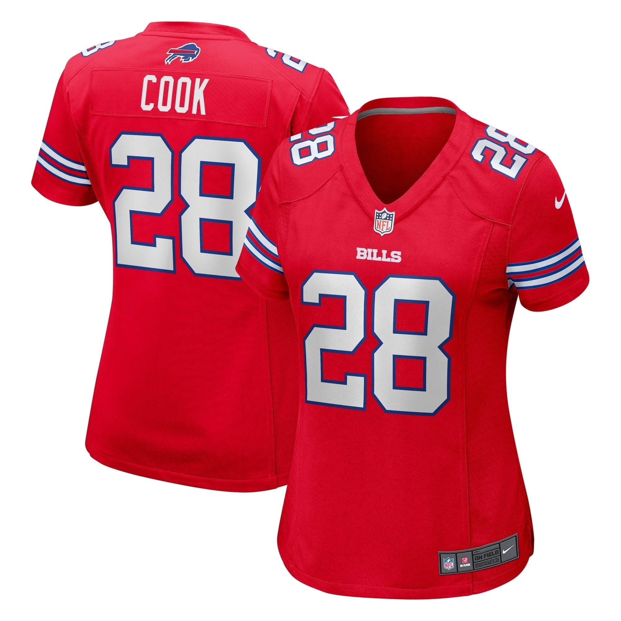 Women s Nike James Cook Red Buffalo Bills Alternate Game Jersey