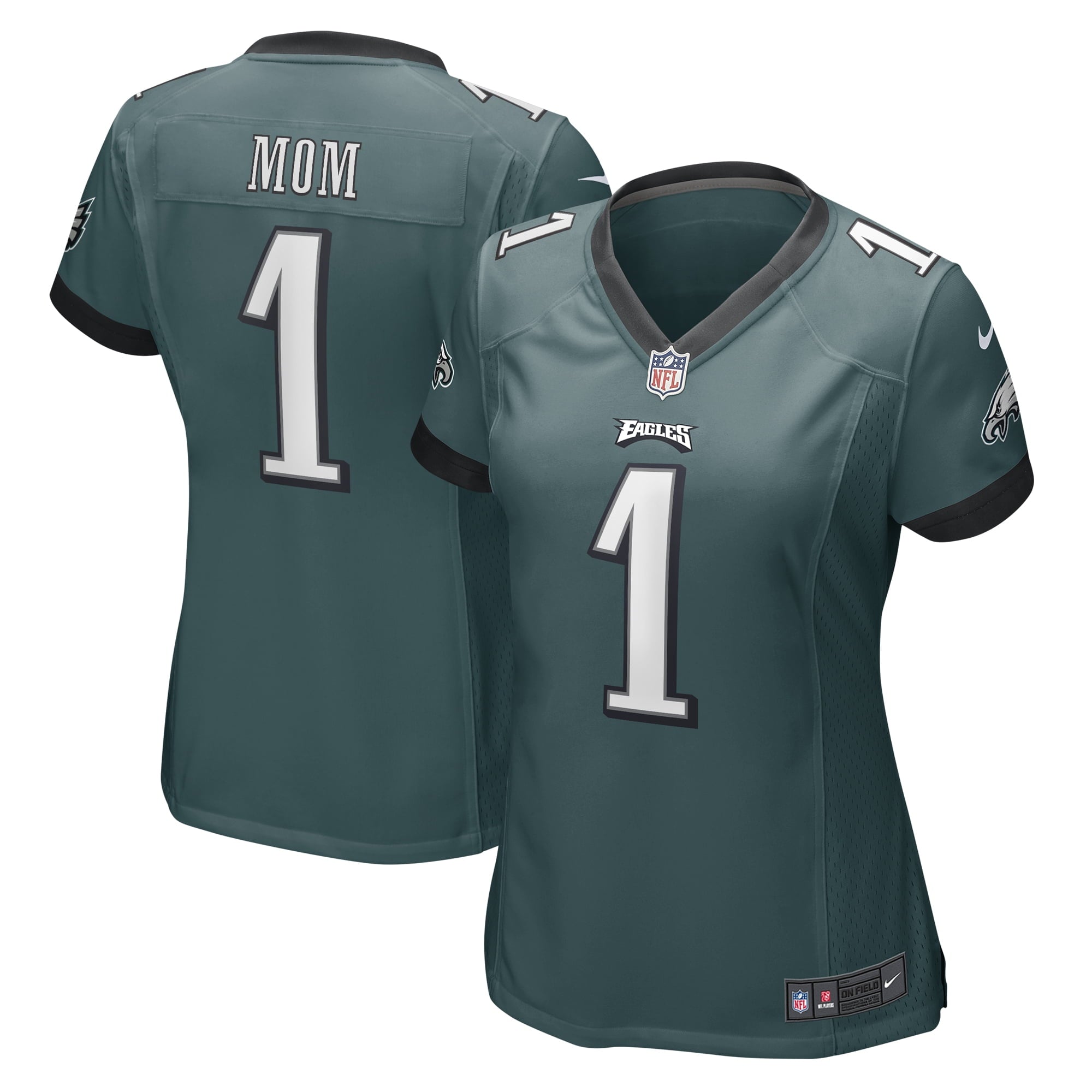 Women s Nike Number 1 Mom Midnight Green Philadelphia Eagles Game Jersey