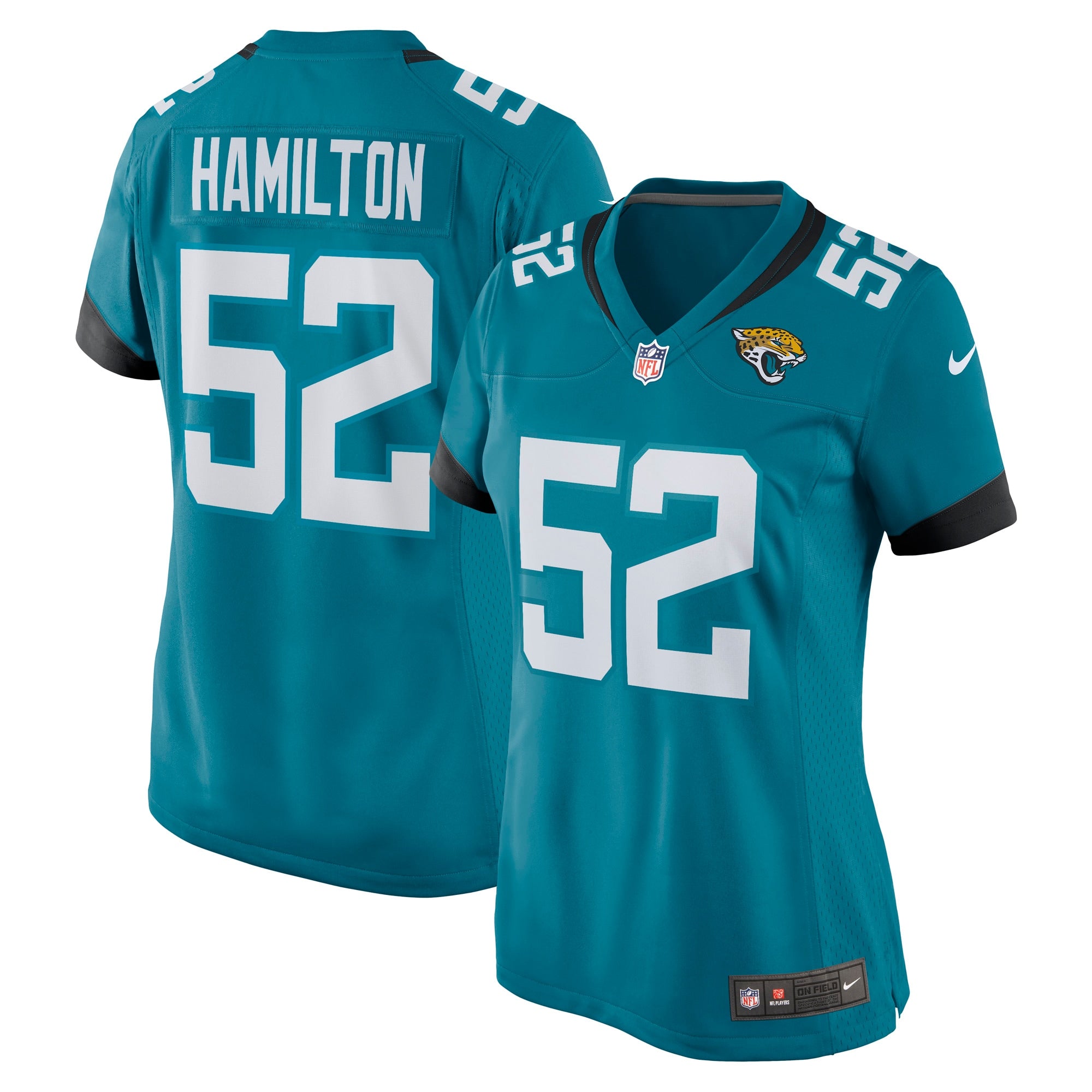 DaVon Hamilton Jacksonville Jaguars Nike Women s Game Jersey   Teal