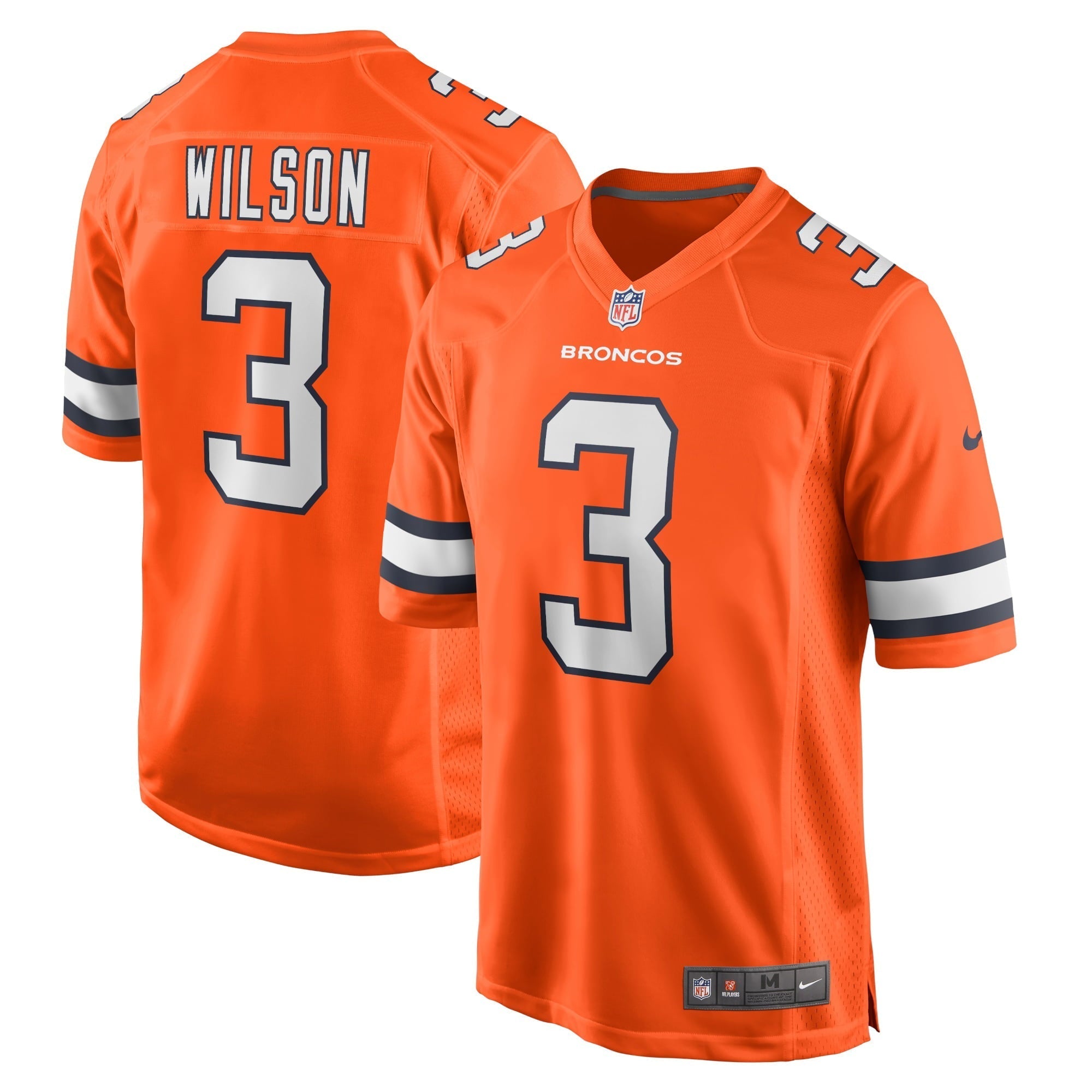 Men s Nike  Russell Wilson  Orange Denver Broncos Alternate Game Jersey