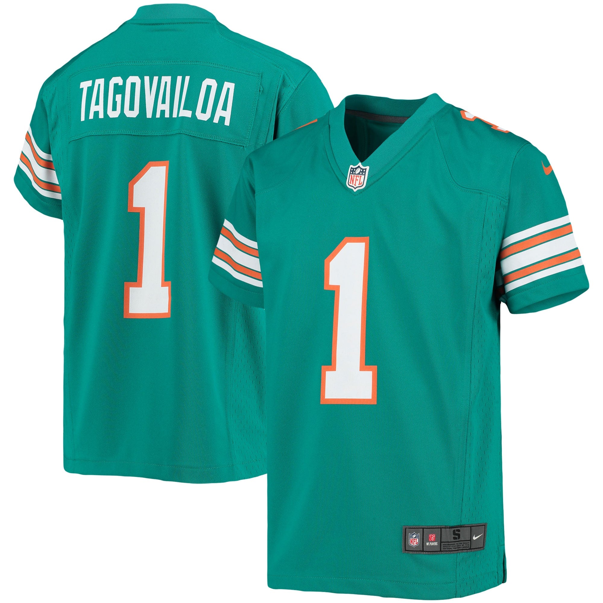 Tua Tagovailoa Miami Dolphins Nike Youth Game Jersey   Aqua