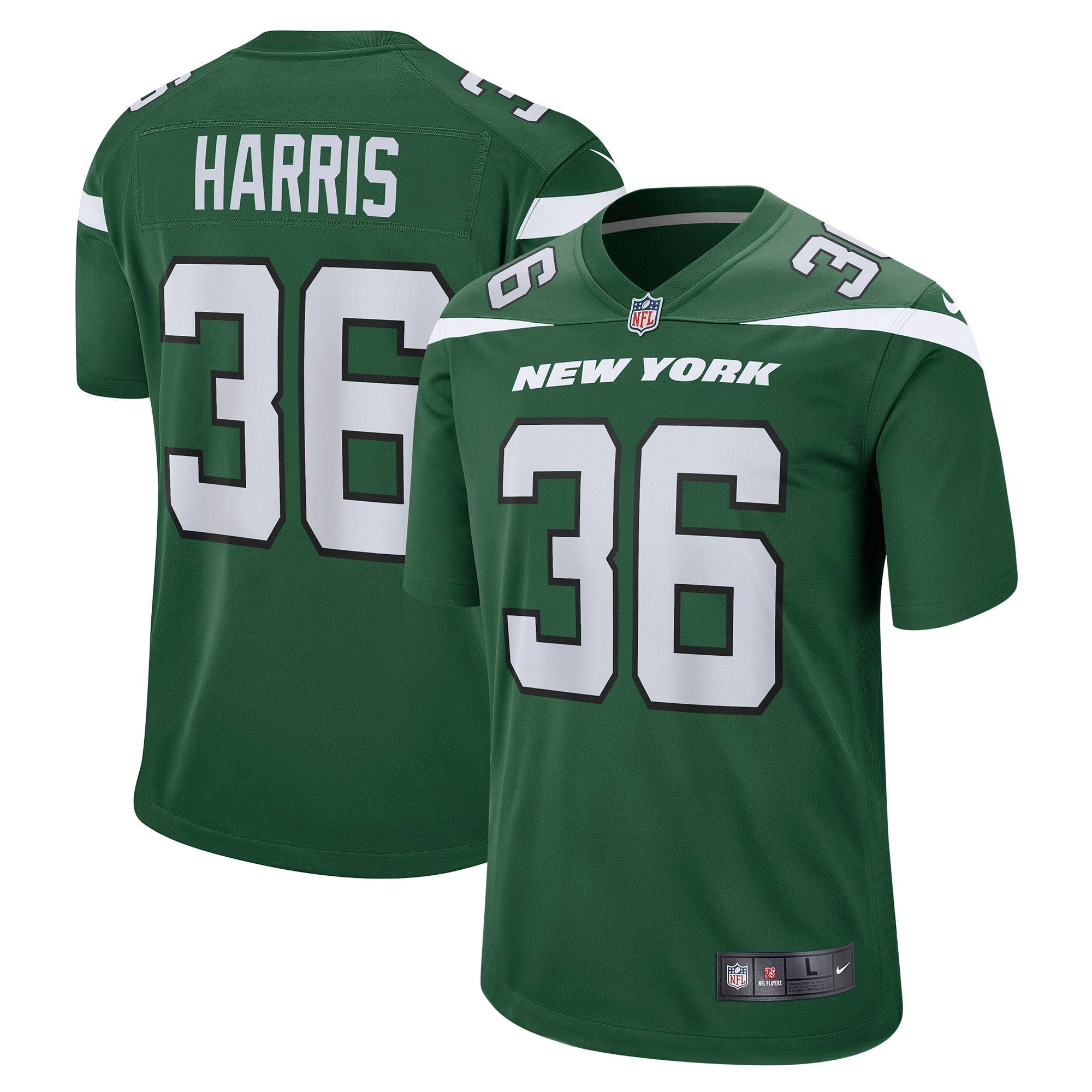 Men s Nike Marcell Harris Gotham Green New York Jets Game Player Jersey