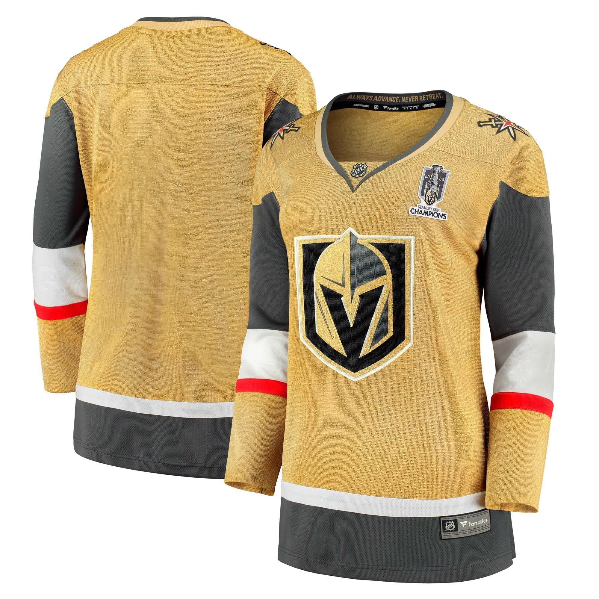 Women's Fanatics Branded Gold Vegas Golden Knights 2023 Stanley Cup Champions Home Breakaway Jersey