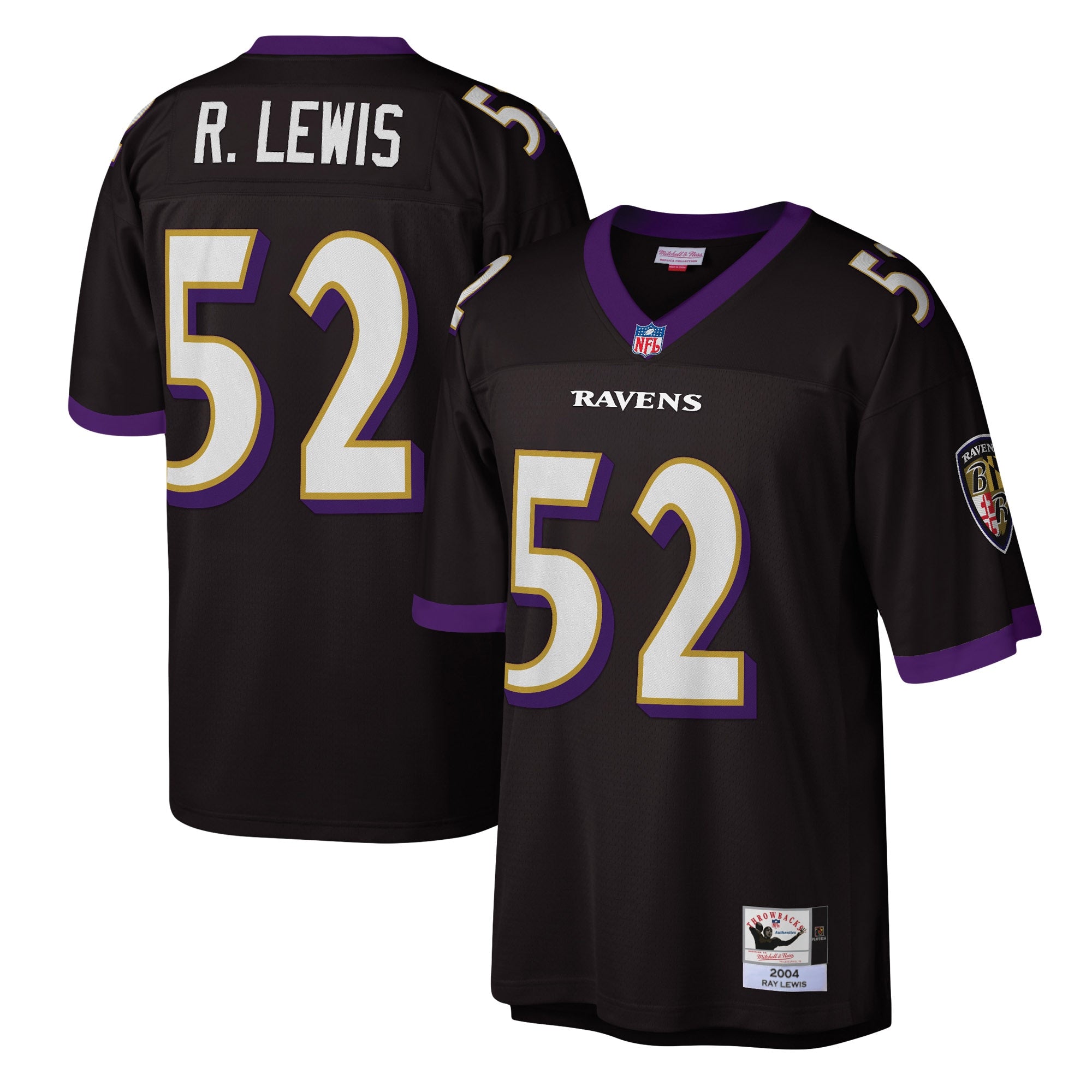Ray Lewis Baltimore Ravens Mitchell   Ness 2004 Authentic Throwback Retired Player Jersey   Black